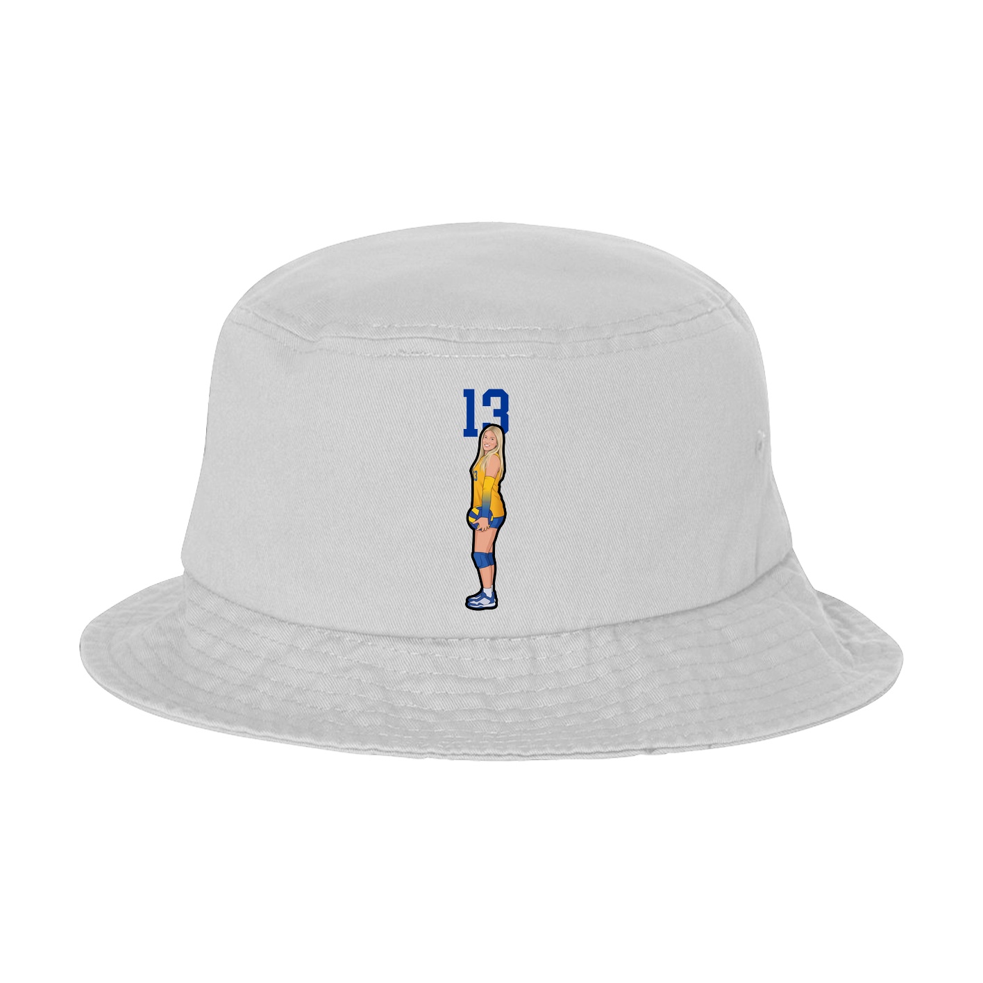 Bucket Cap — Number Top in White