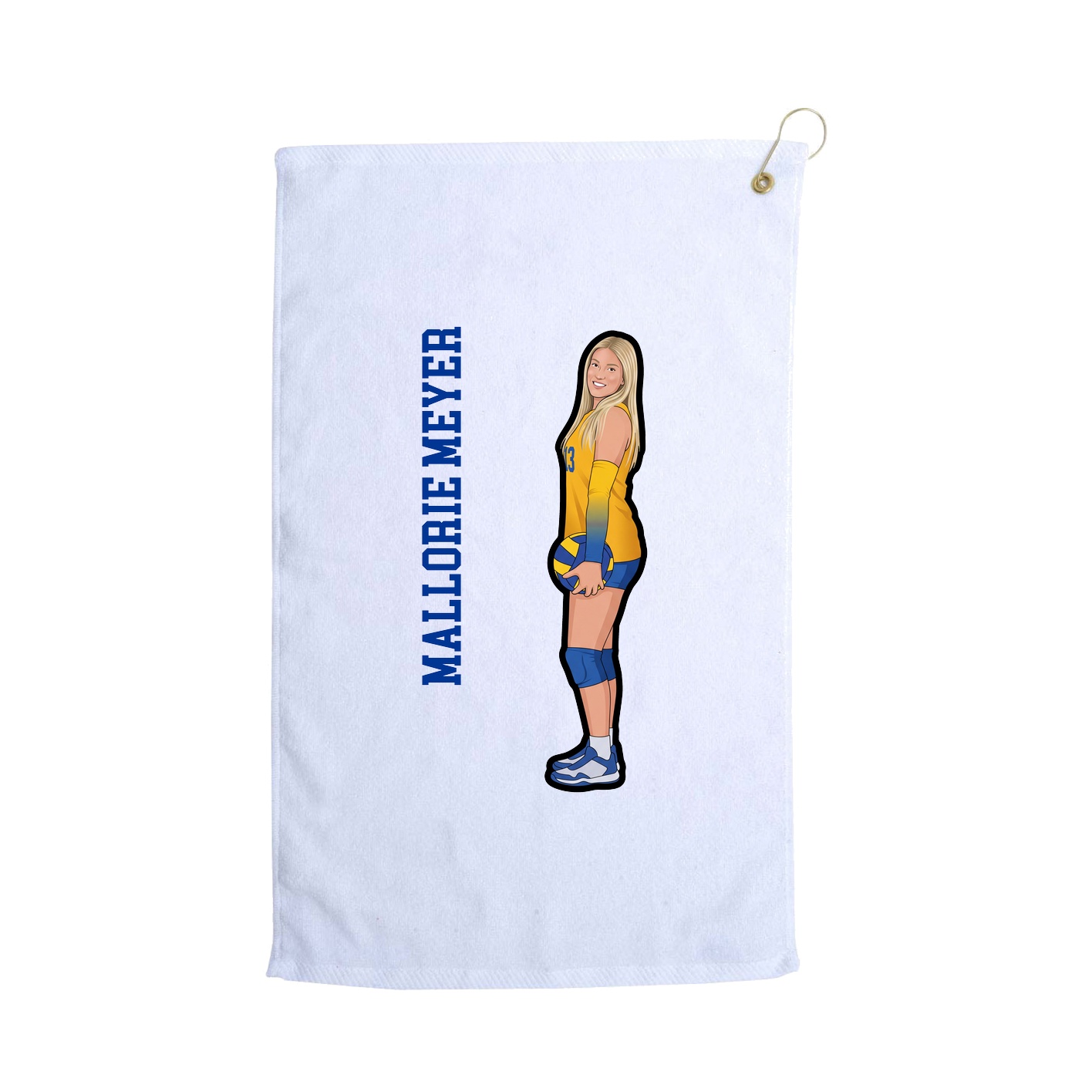 Golf Towel — Name Vertical in White