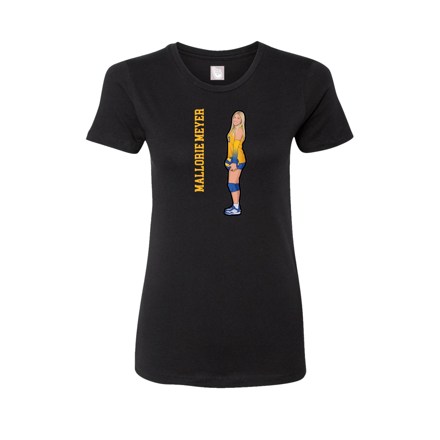 Fitted Women's Tee — Name Vertical in Black