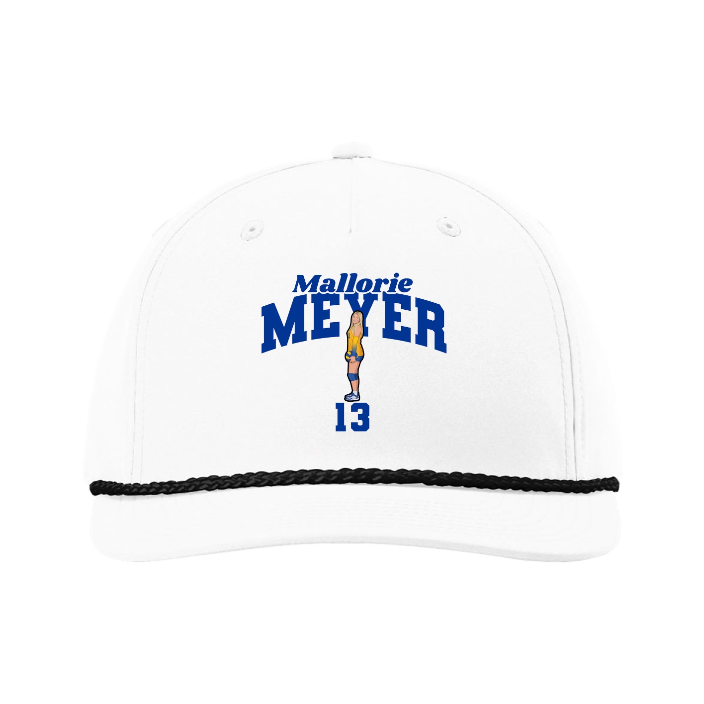 Five-Panel Classic Rope Cap — Signature Arch in White