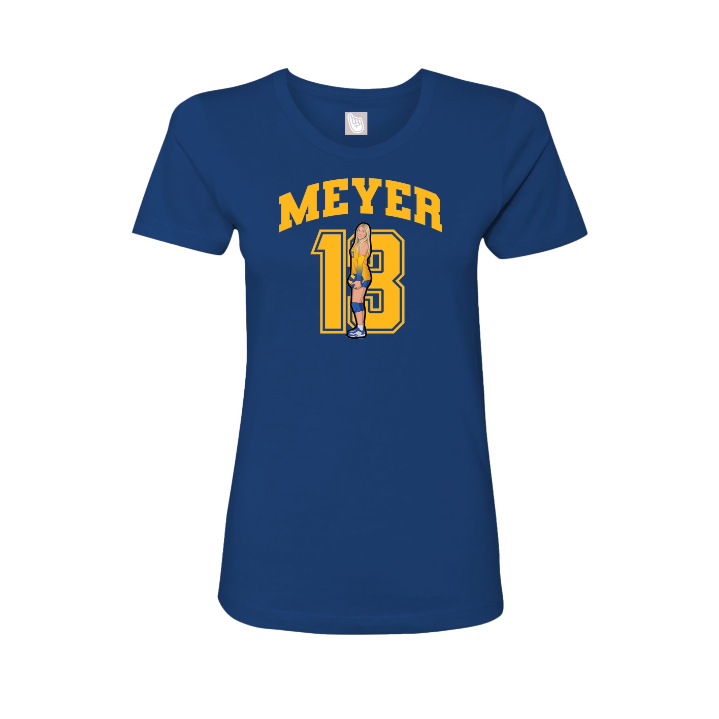 Fitted Women's Tee — Number in Royal