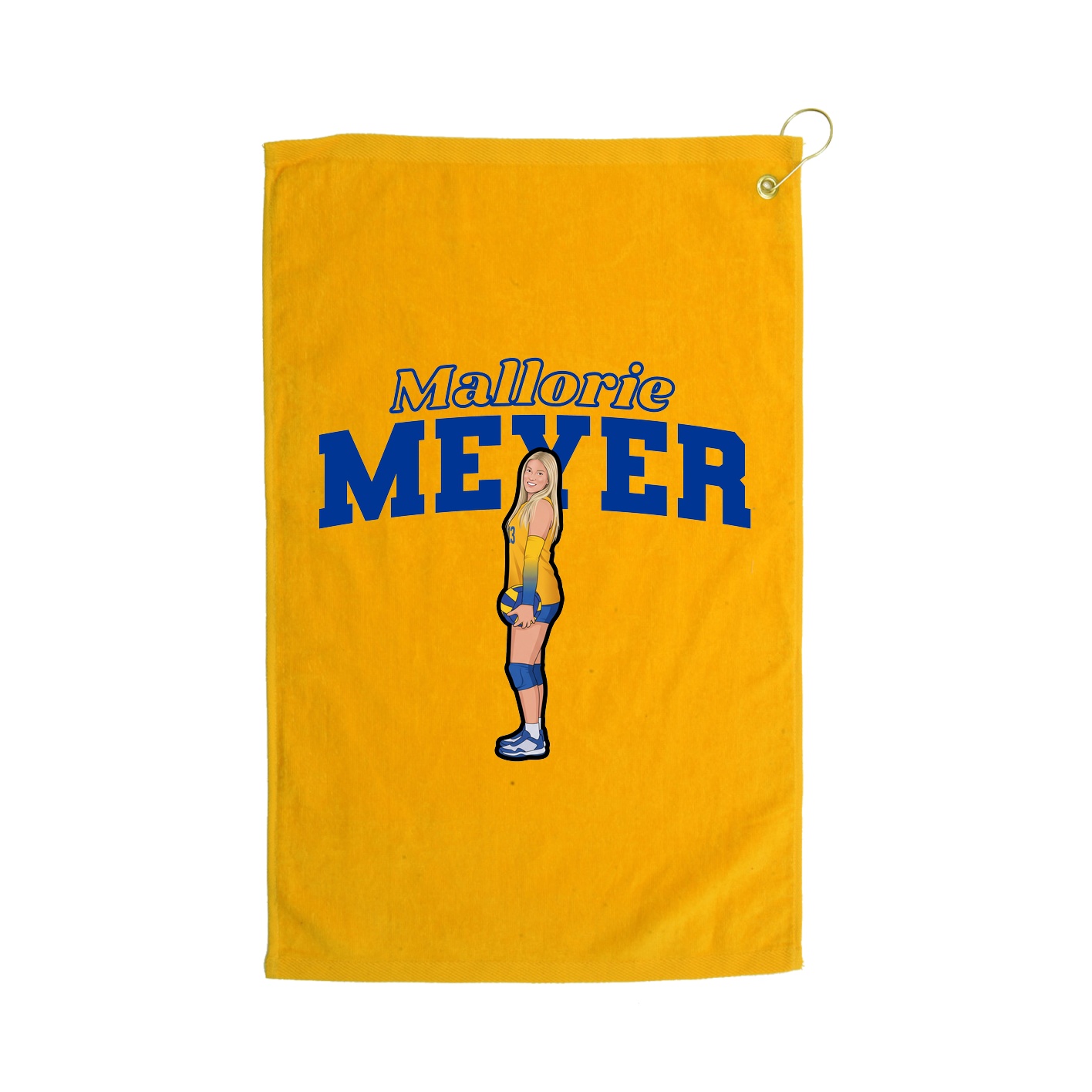 Golf Towel — Name Arch in Gold