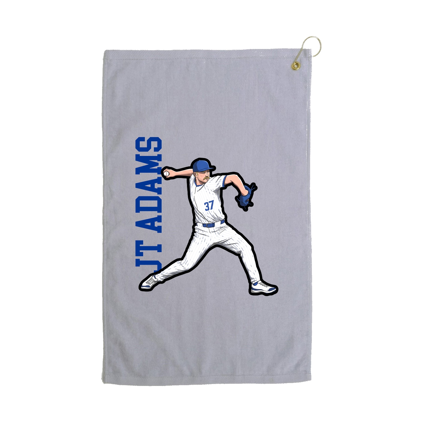 Golf Towel — Name Vertical in Grey