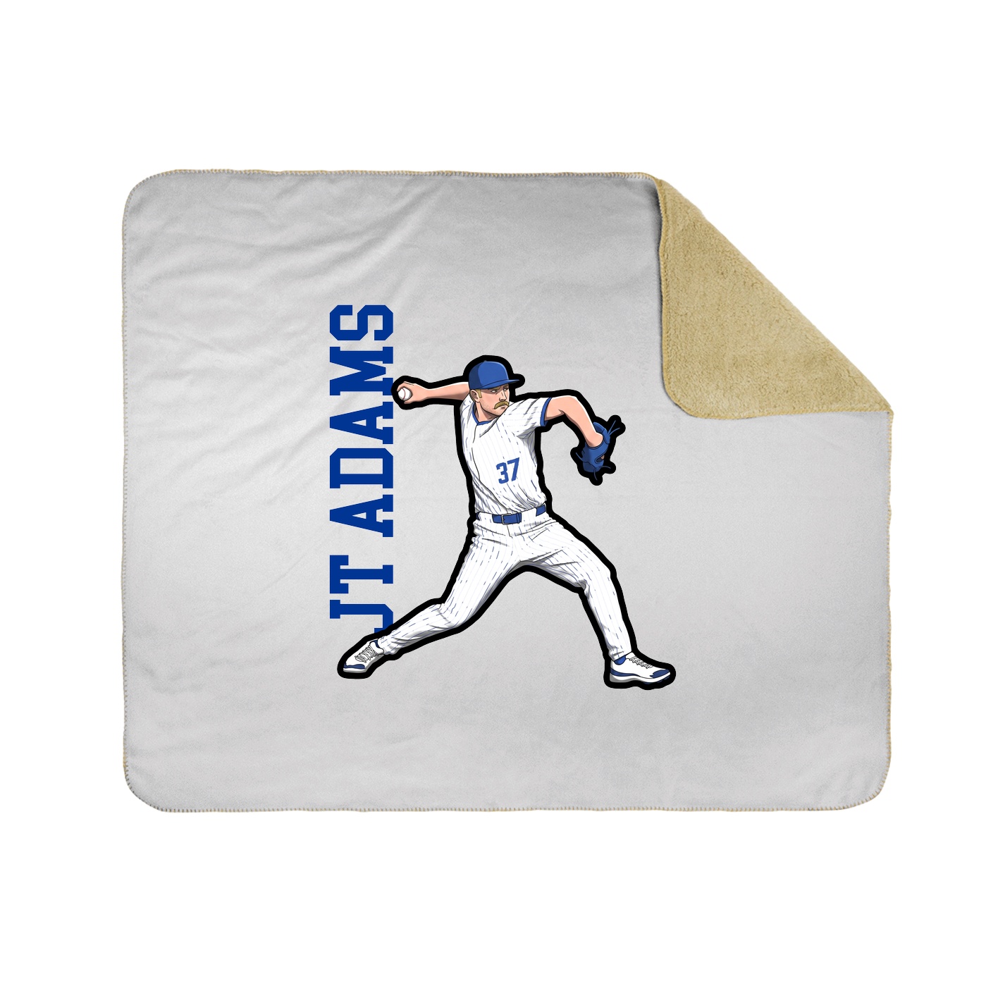 Throw Blanket — Name Vertical in White