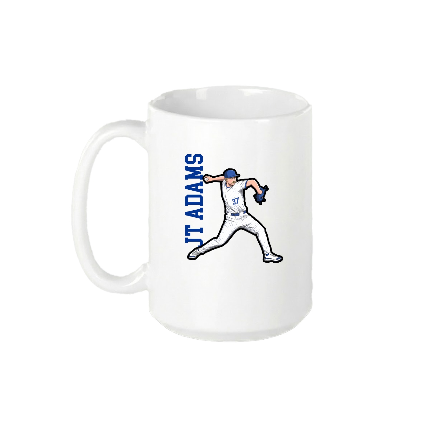 15oz Coffee Mug — Name Vertical in White