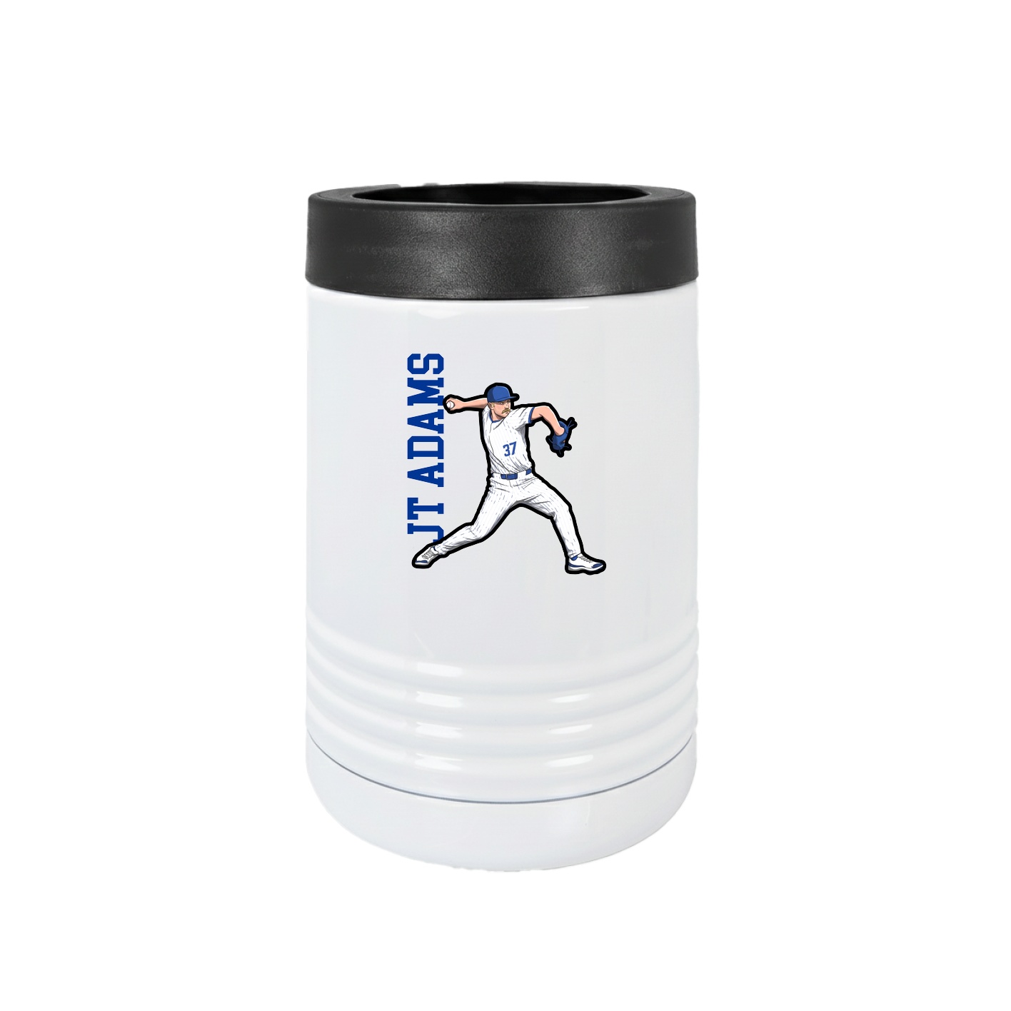 Beverage Holder — Name Vertical in White