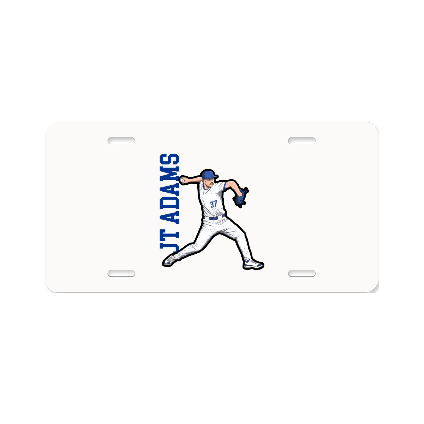 License Plate — Name Vertical in Classic