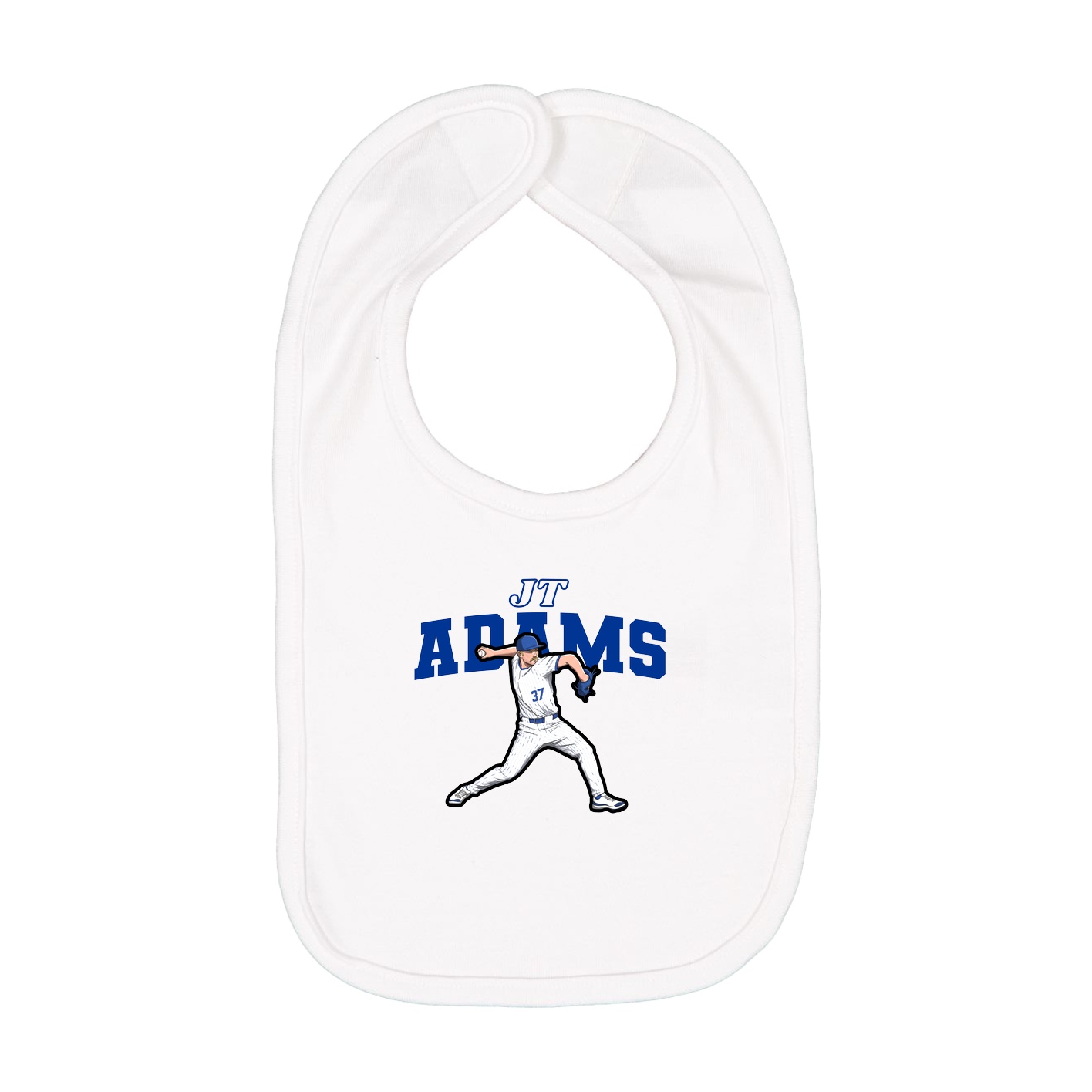 Infant Bib — Name Arch in White