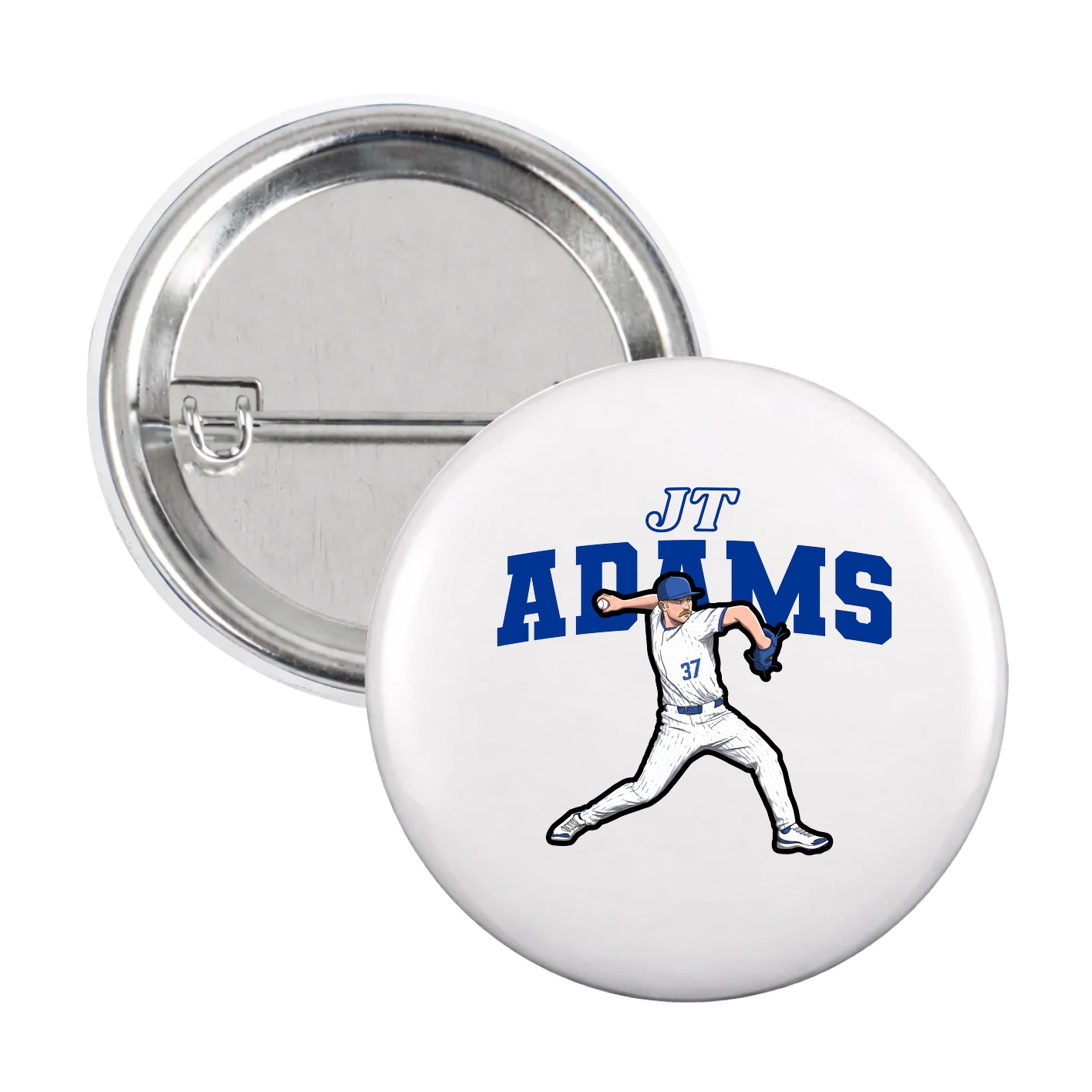 Game Day Button — Name Arch in White