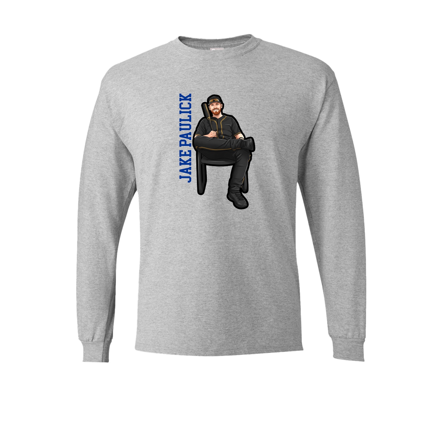 Long Sleeve Tee — Name Vertical in Grey