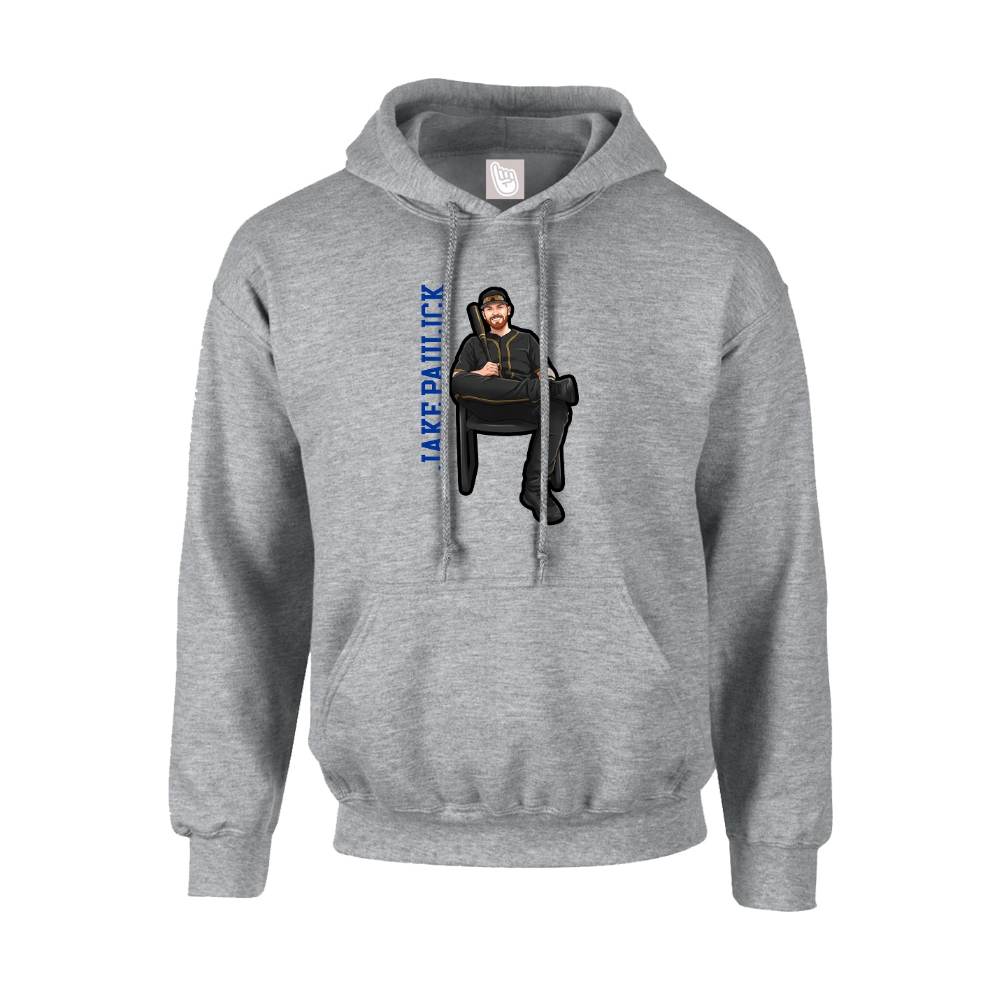 Hoodie — Name Vertical in Grey