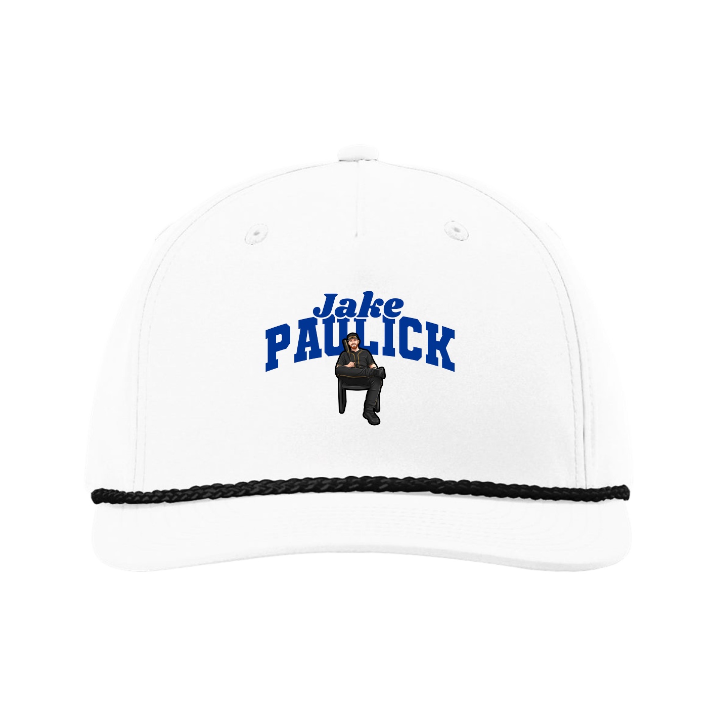 Five-Panel Classic Rope Cap — Signature Arch in White