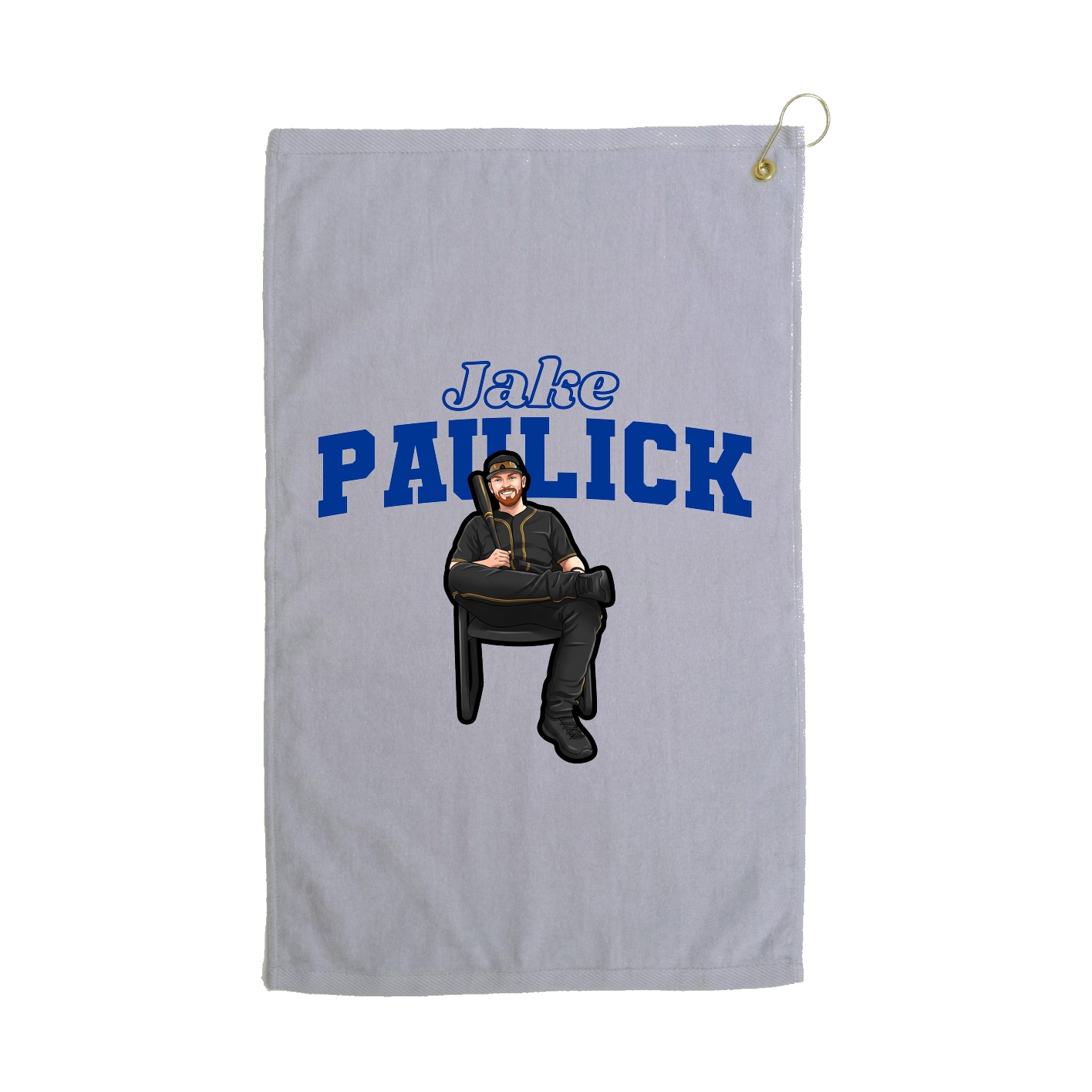 Golf Towel — Name Arch in Grey