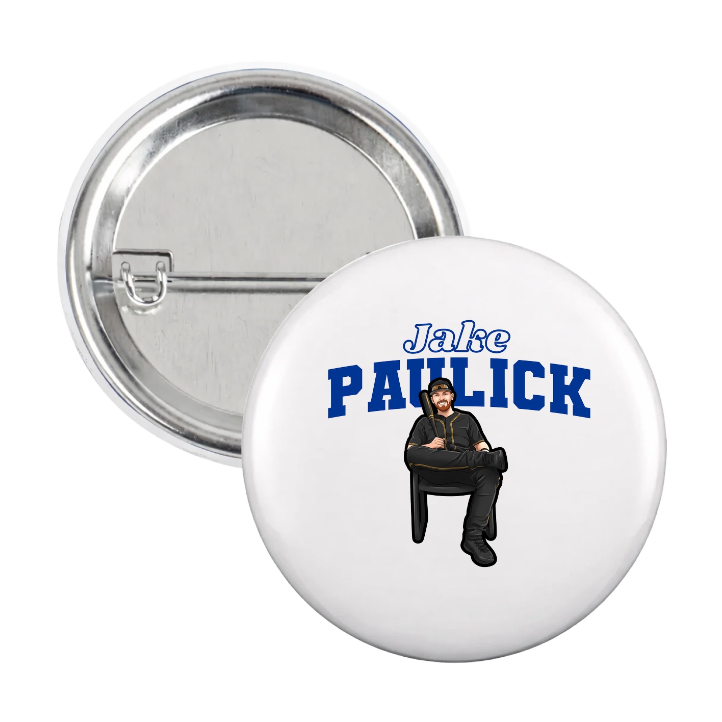 Game Day Button — Name Arch in White
