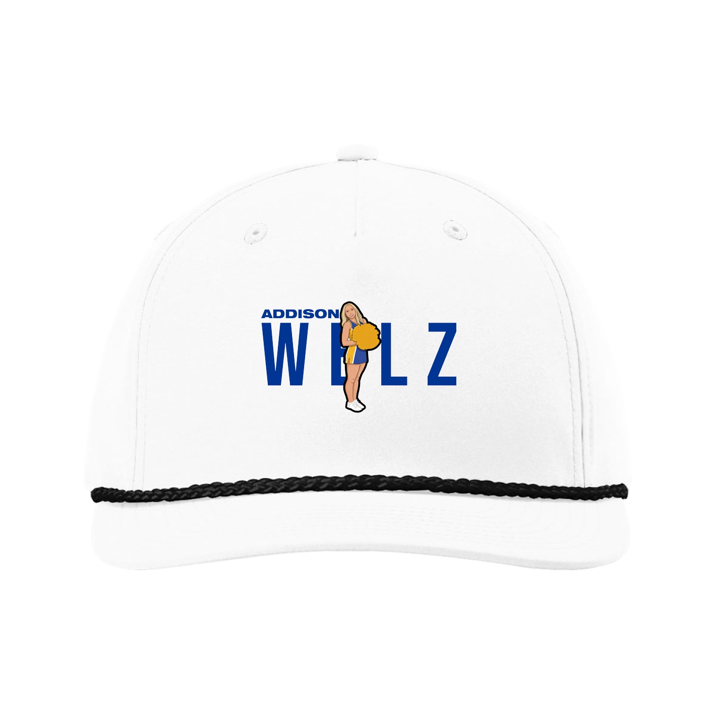 Five-Panel Classic Rope Cap — Player Name in White