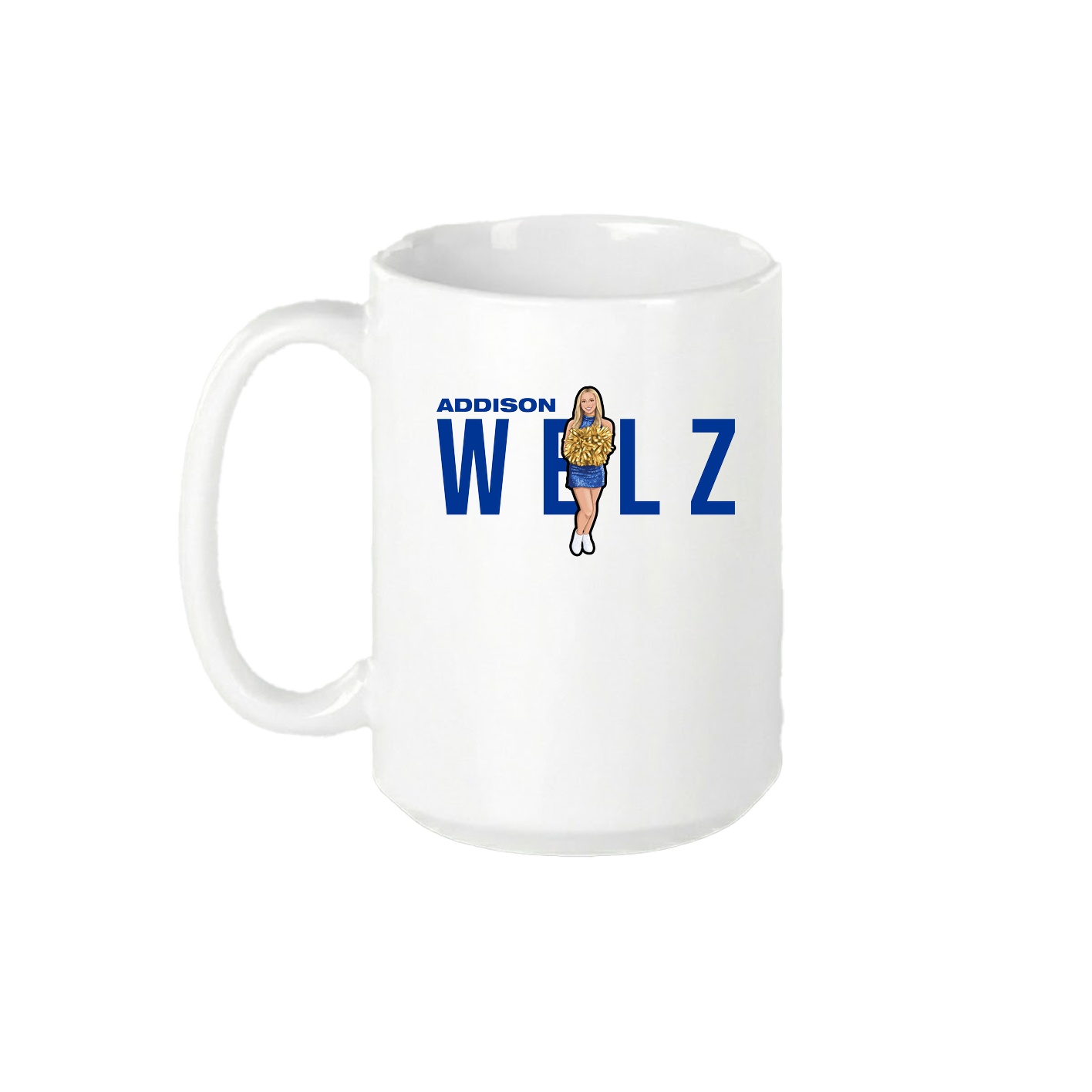 15oz Coffee Mug — Player Name in White