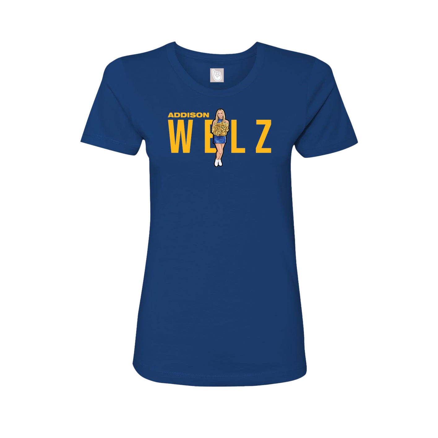 Fitted Women's Tee — Player Name in Royal