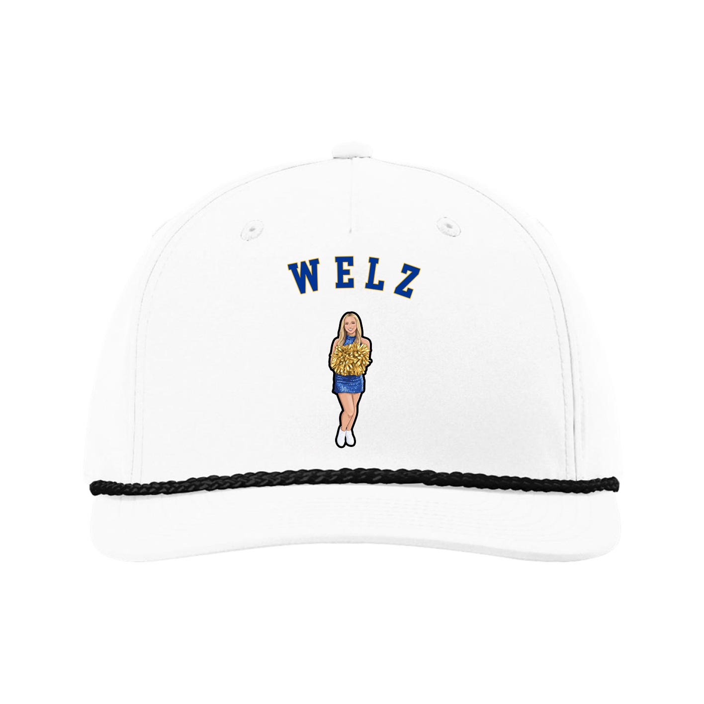 Five-Panel Classic Rope Cap — Shirsey Arch in White