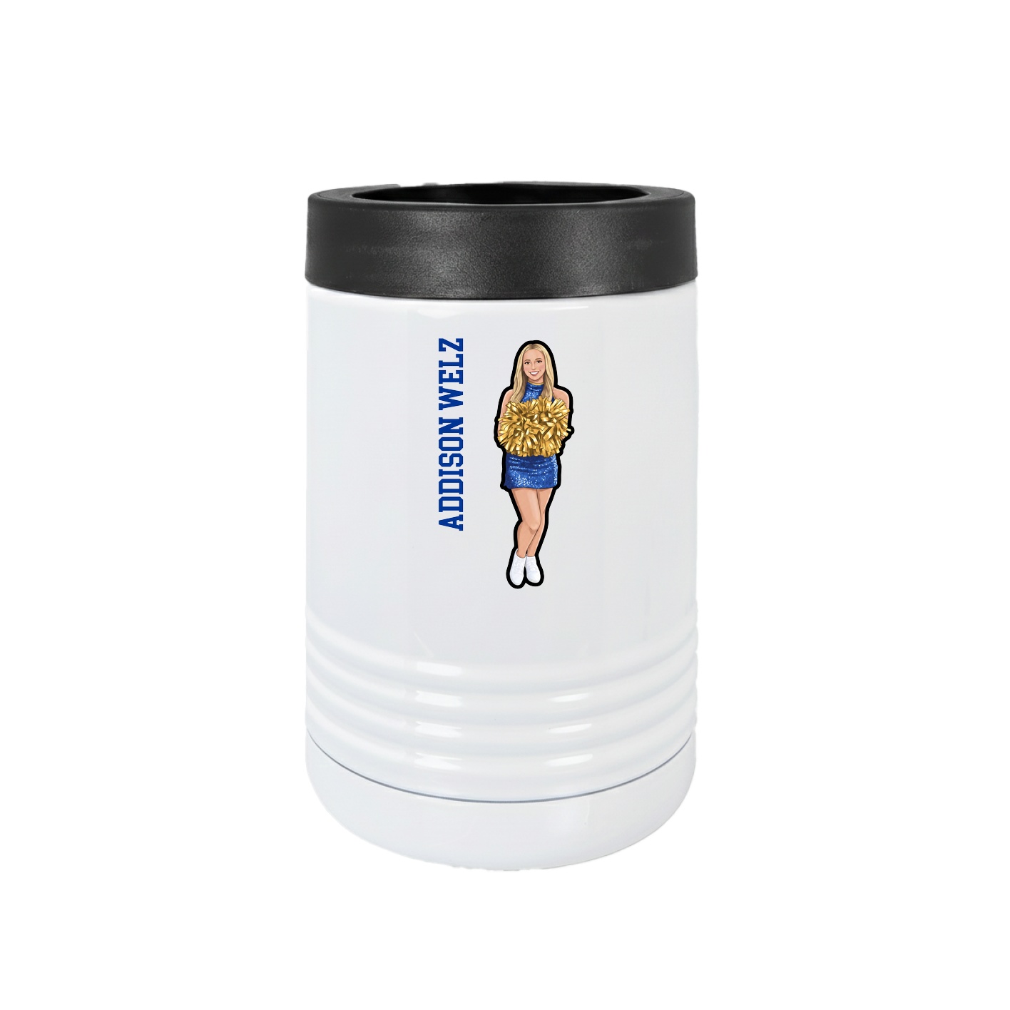 Beverage Holder — Name Vertical in White