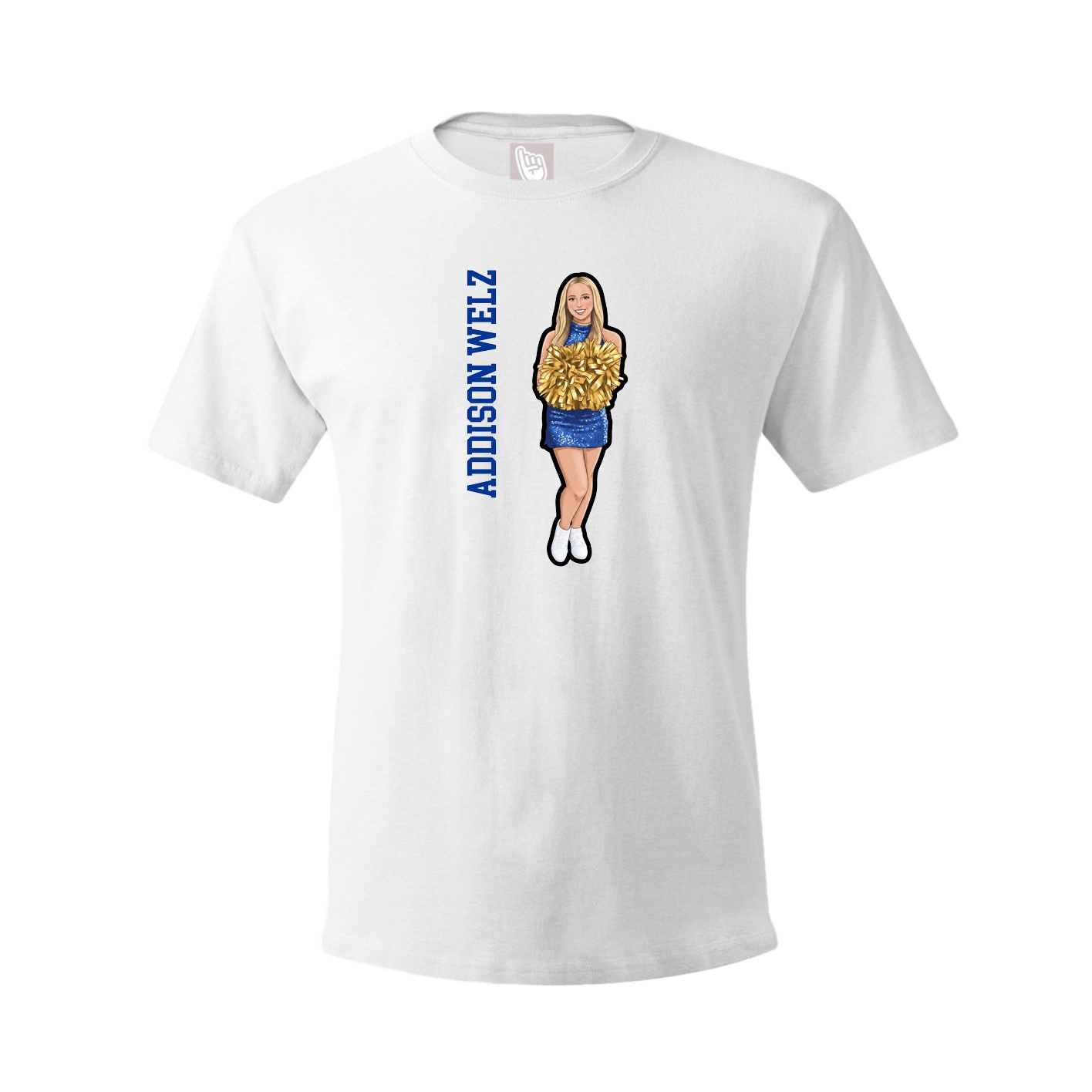 Youth Tee — Name Vertical in White