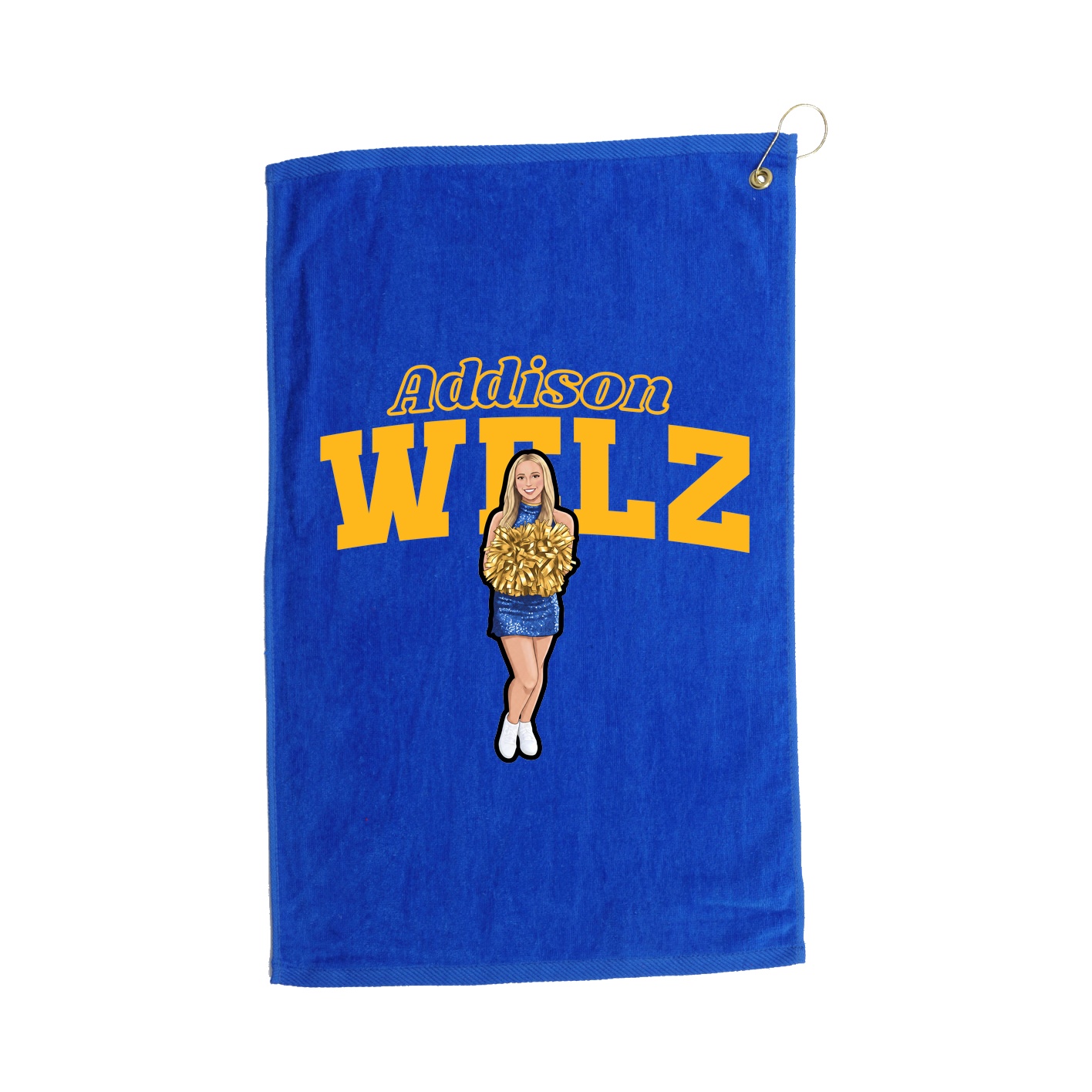 Golf Towel — Name Arch in Royal