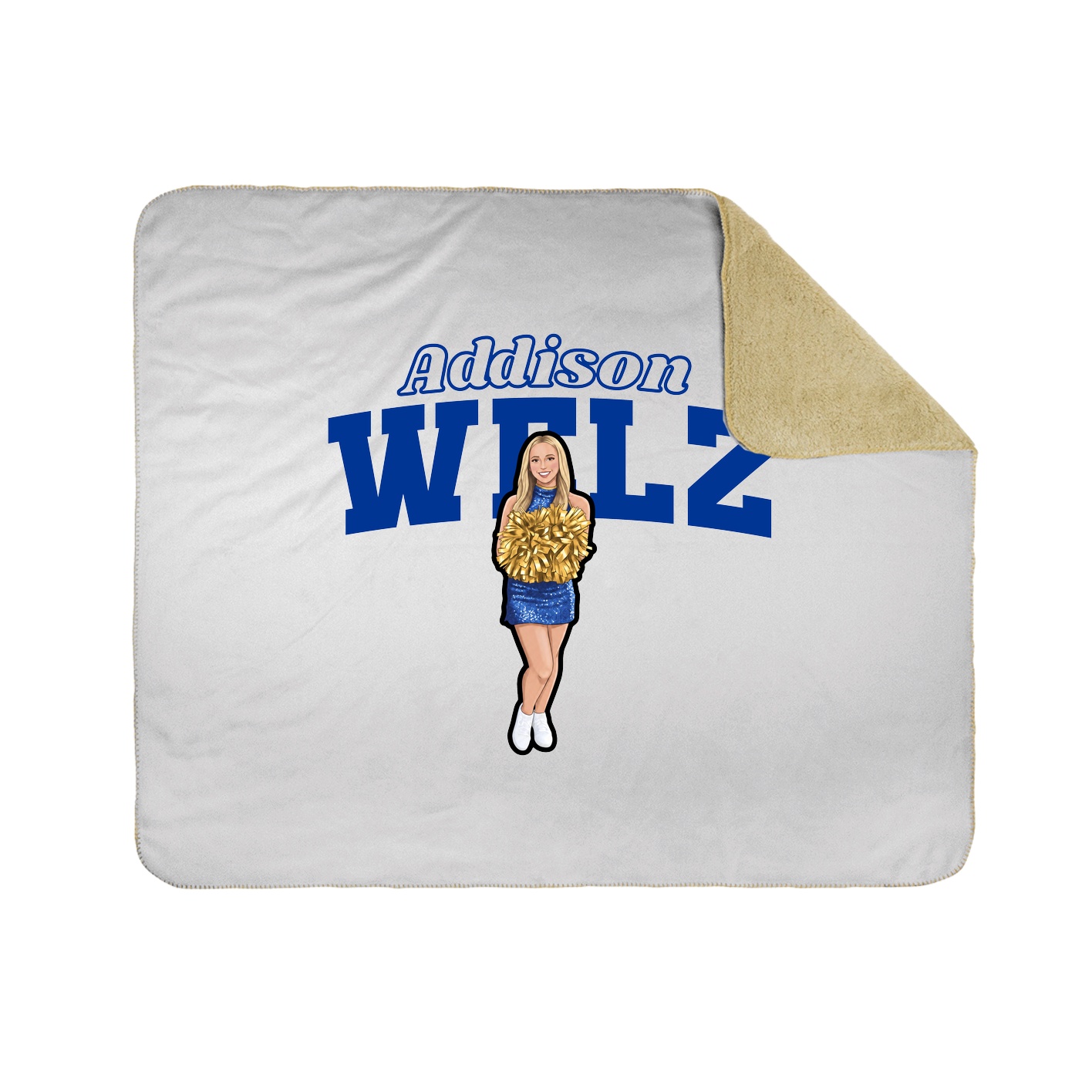 Throw Blanket — Name Arch in White