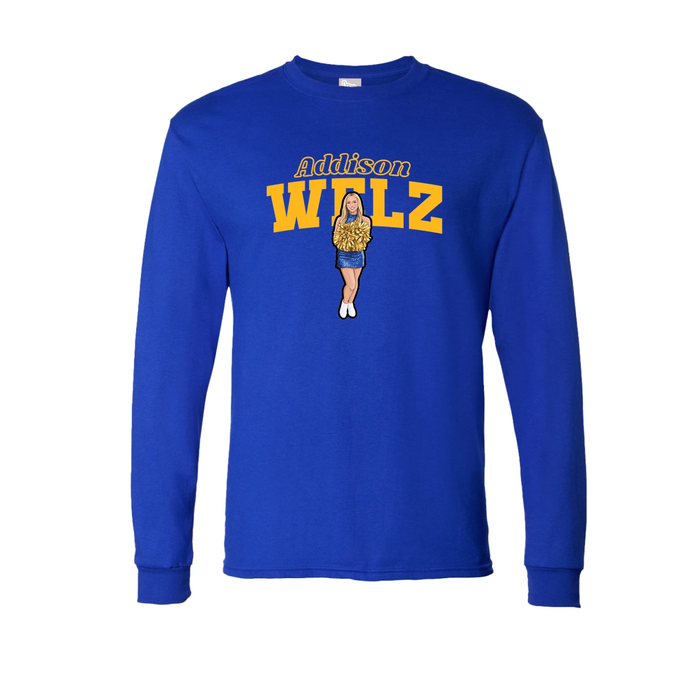 Long Sleeve Tee — Name Arch in Royal