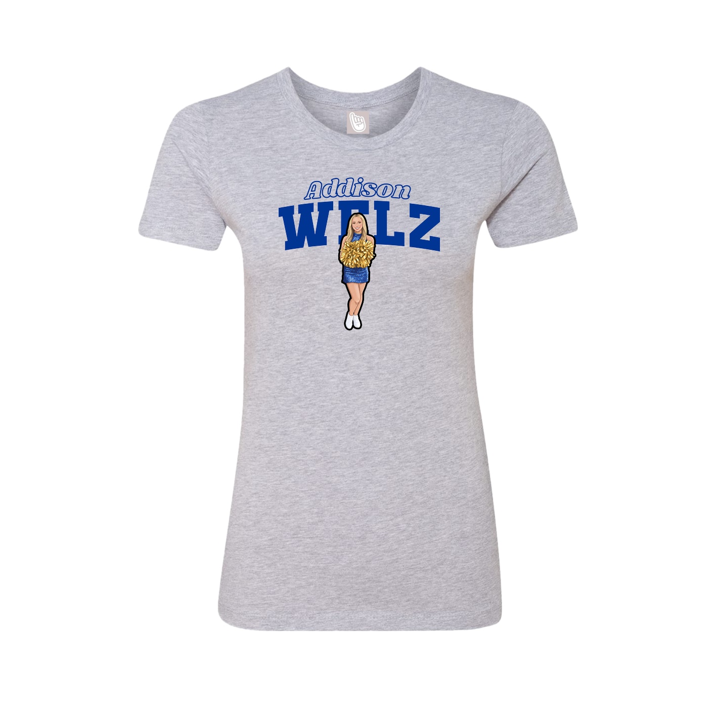 Fitted Women's Tee — Name Arch in Grey
