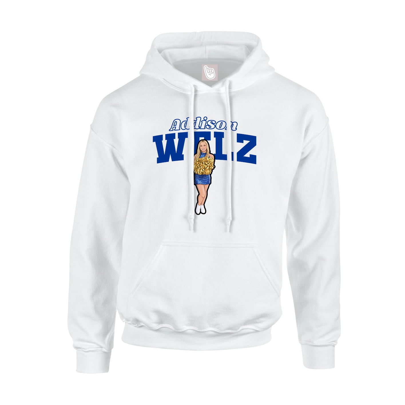 Hoodie — Name Arch in White