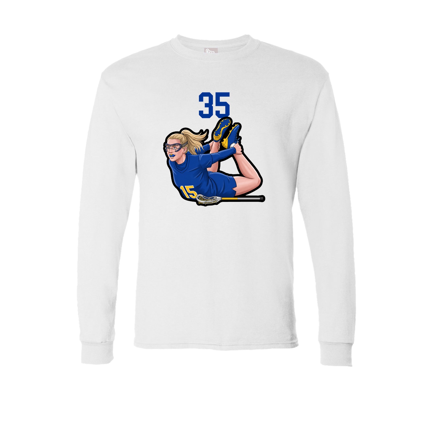 Long Sleeve Tee — Number Top in White