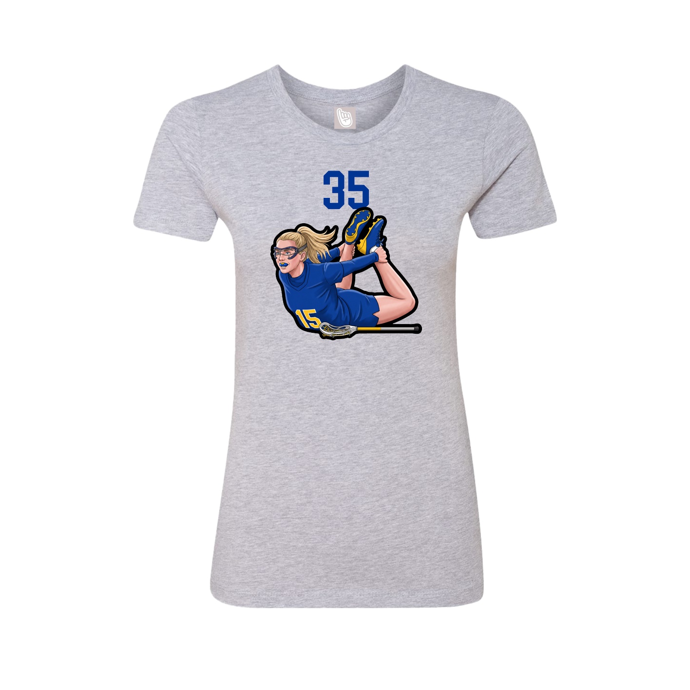 Fitted Women's Tee — Number Top in Grey