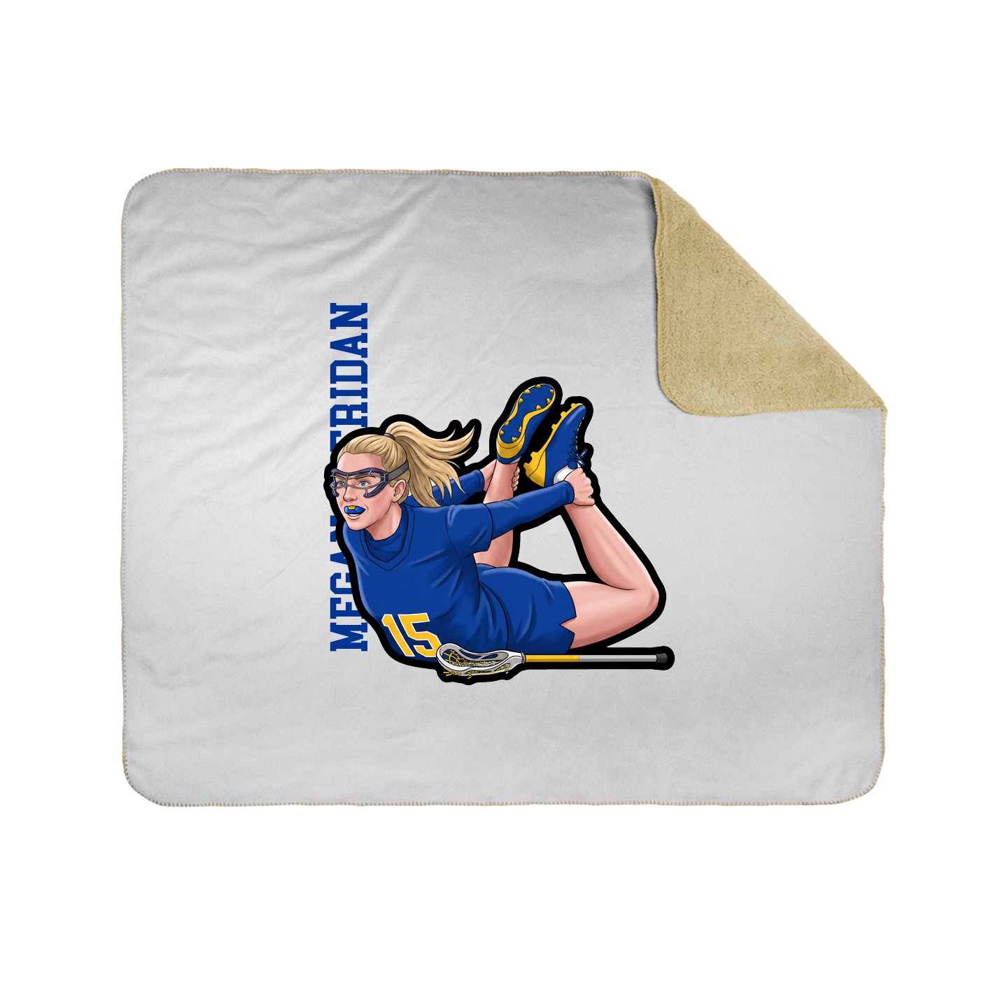 Throw Blanket — Name Vertical in White