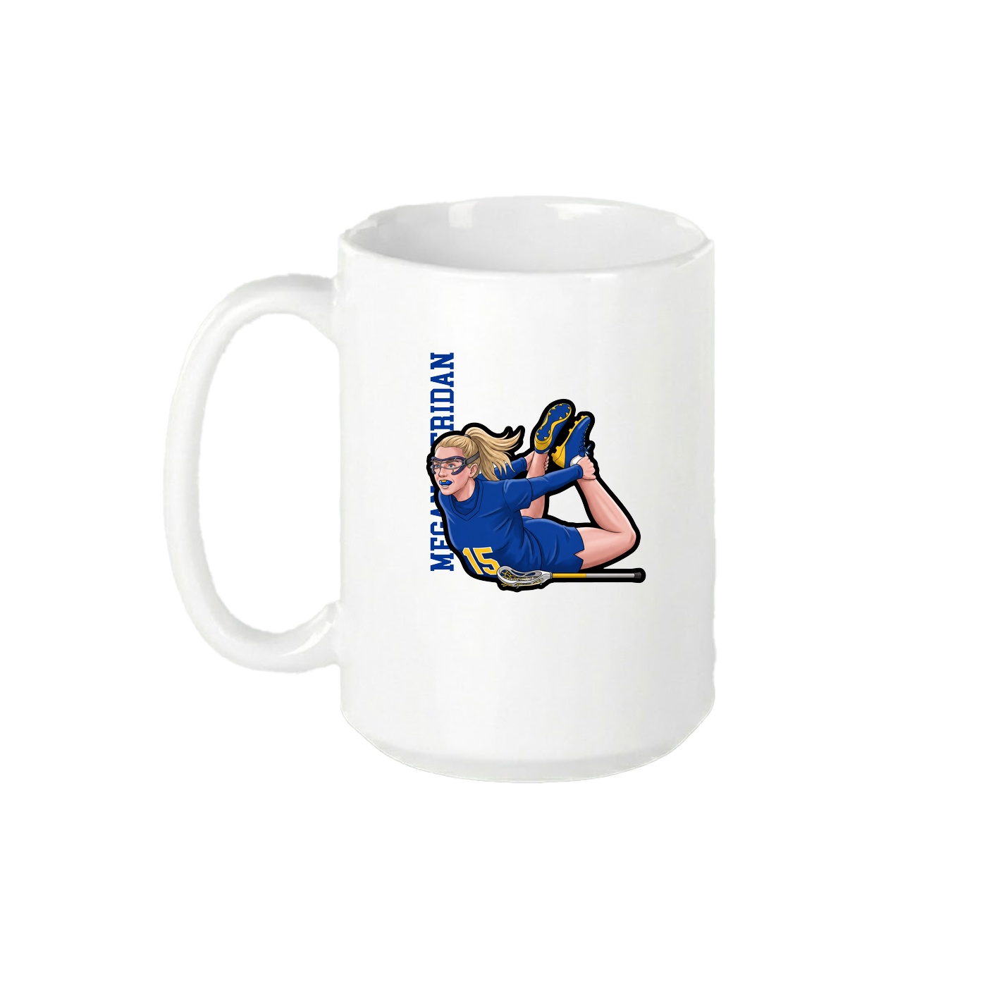 15oz Coffee Mug — Name Vertical in White