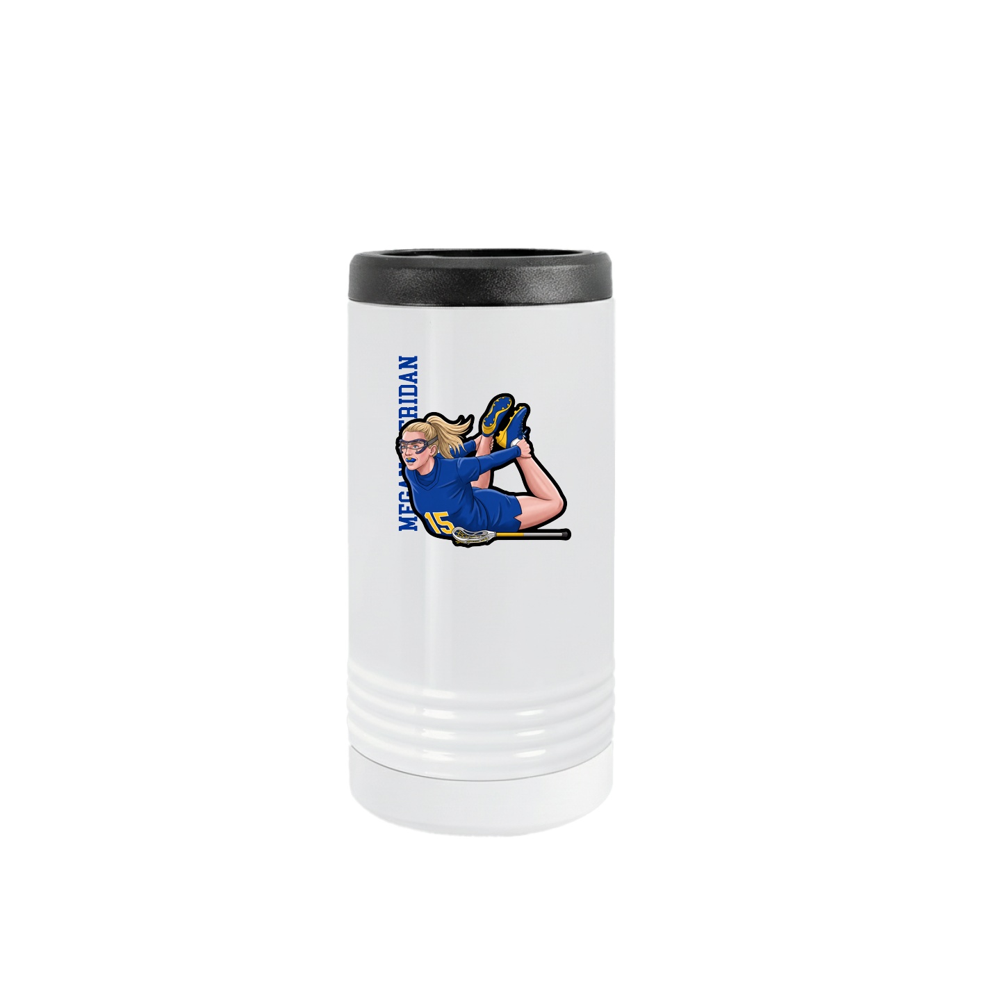 Slim Beverage Holder — Name Vertical in White