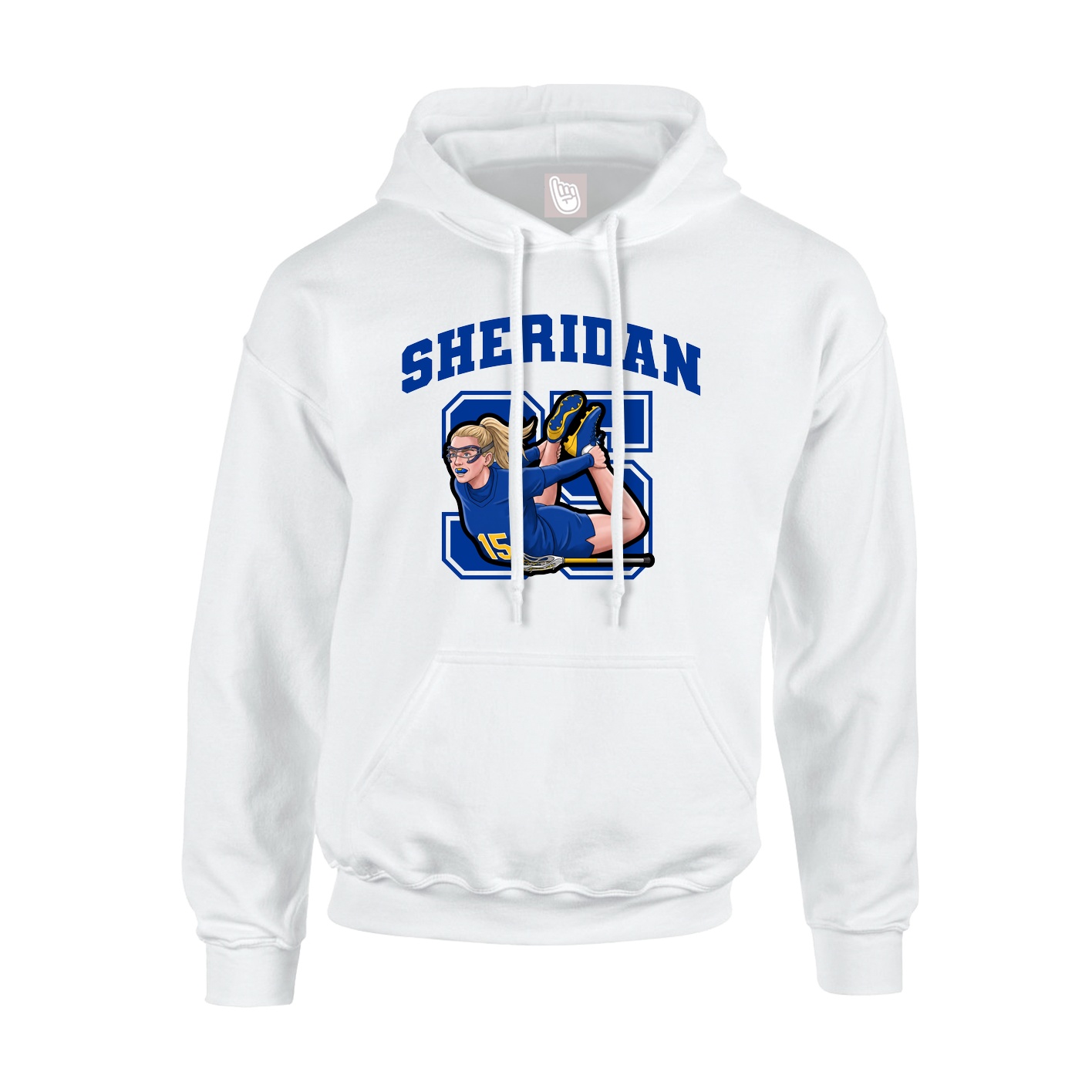 Youth Hoodie — Number in White