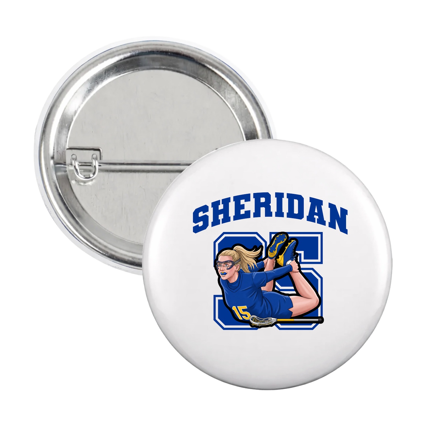 Game Day Button — Number in White