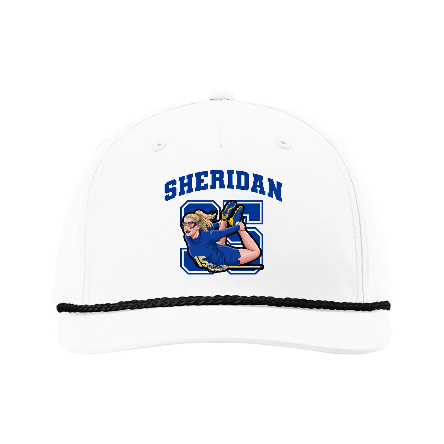 Five-Panel Classic Rope Cap — Number in White
