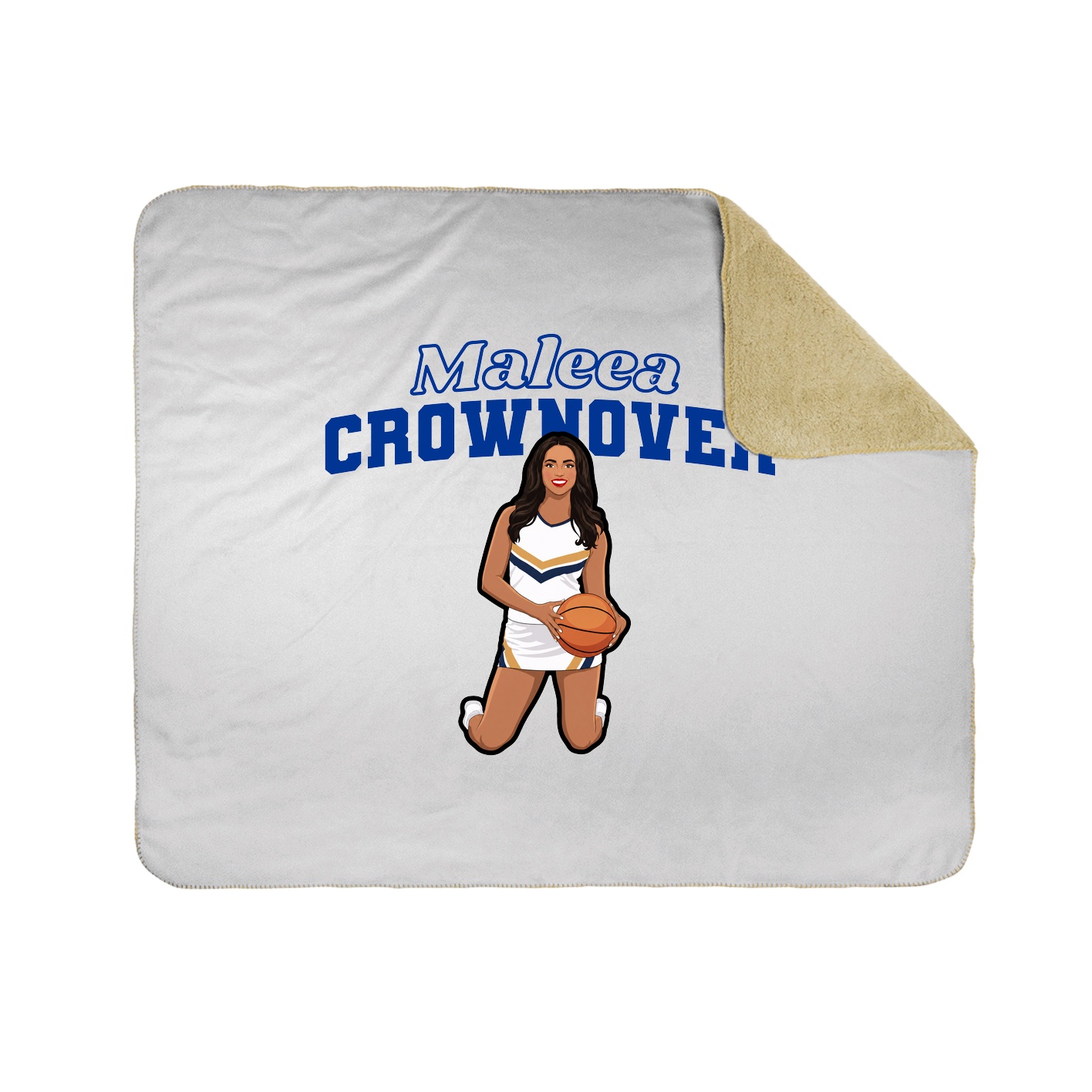 Throw Blanket — Name Arch in White