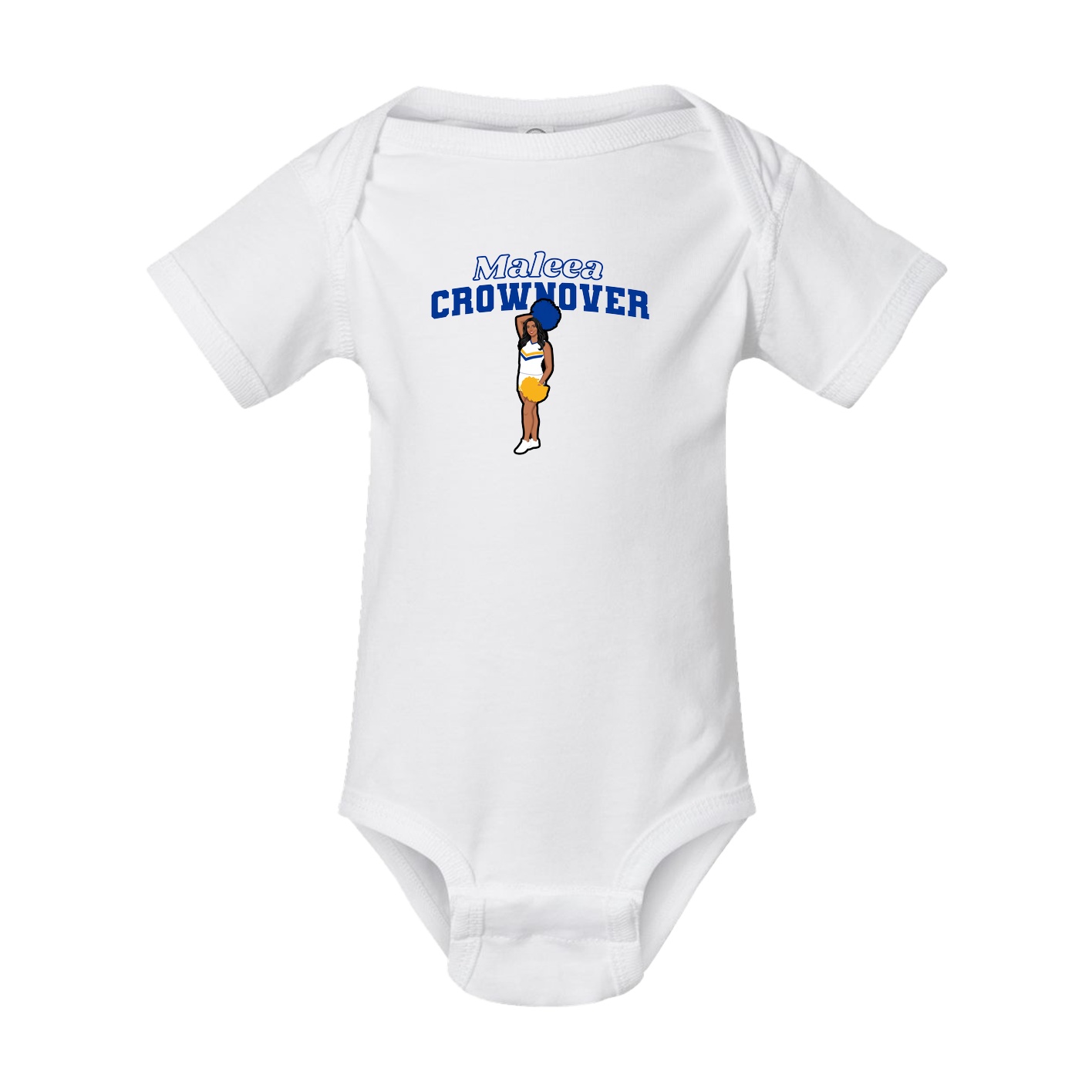 Baby Onesie — Name Arch in White