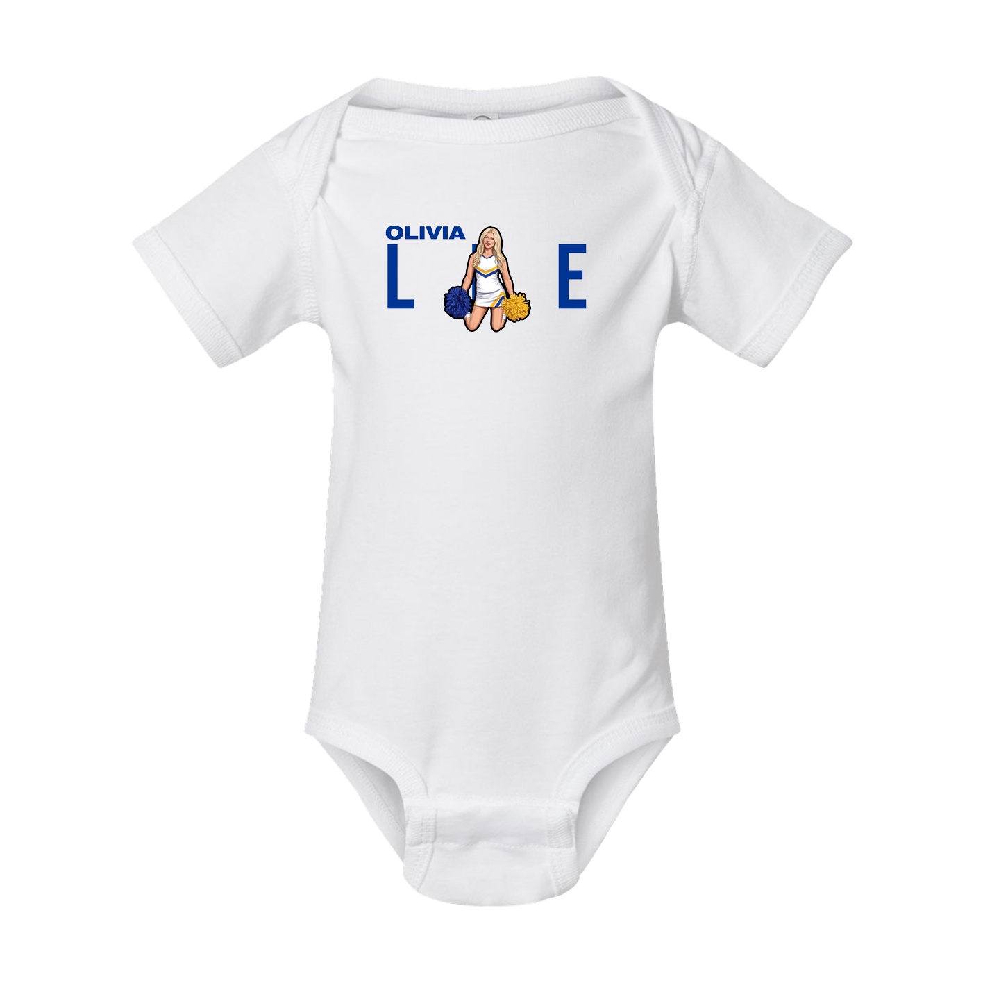 Baby Onesie — Player Name in White