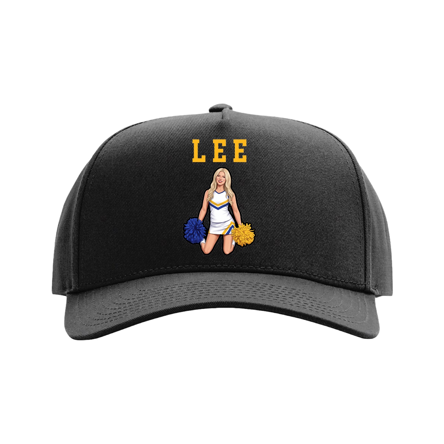 Full Fabric Five-Panel Champ Cap — Shirsey in Black