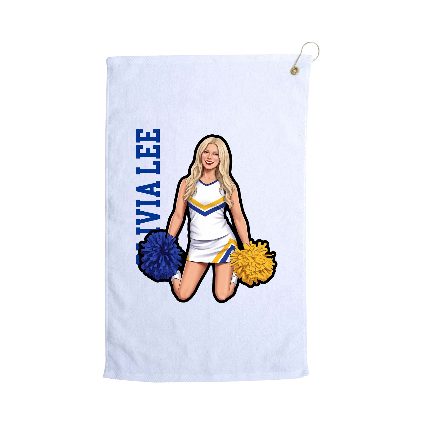 Golf Towel — Name Vertical in White