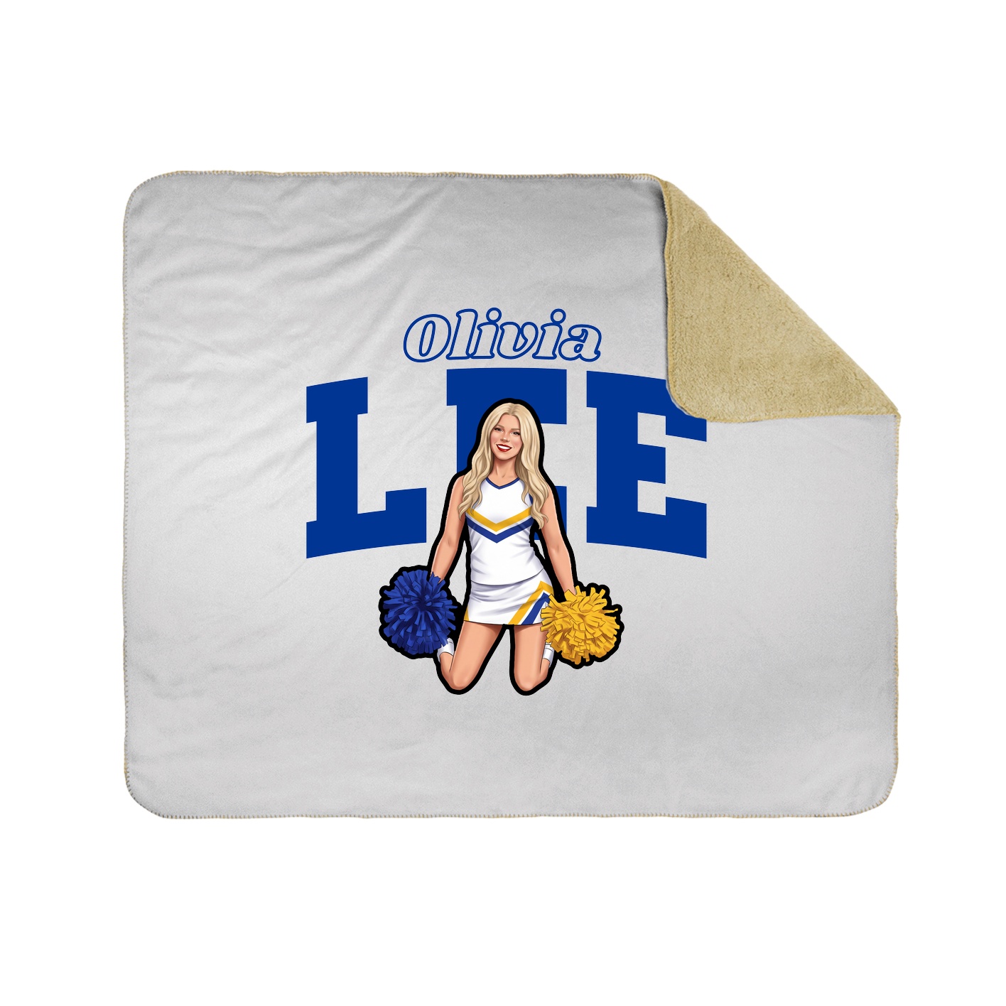 Throw Blanket — Name Arch in White