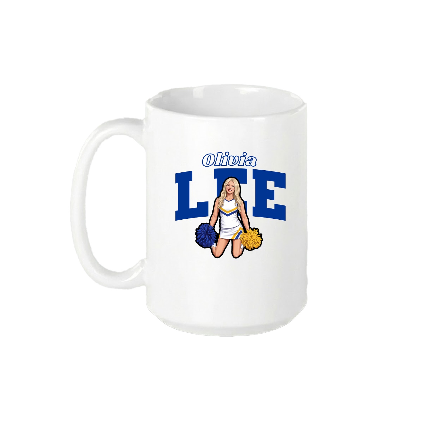 15oz Coffee Mug — Name Arch in White