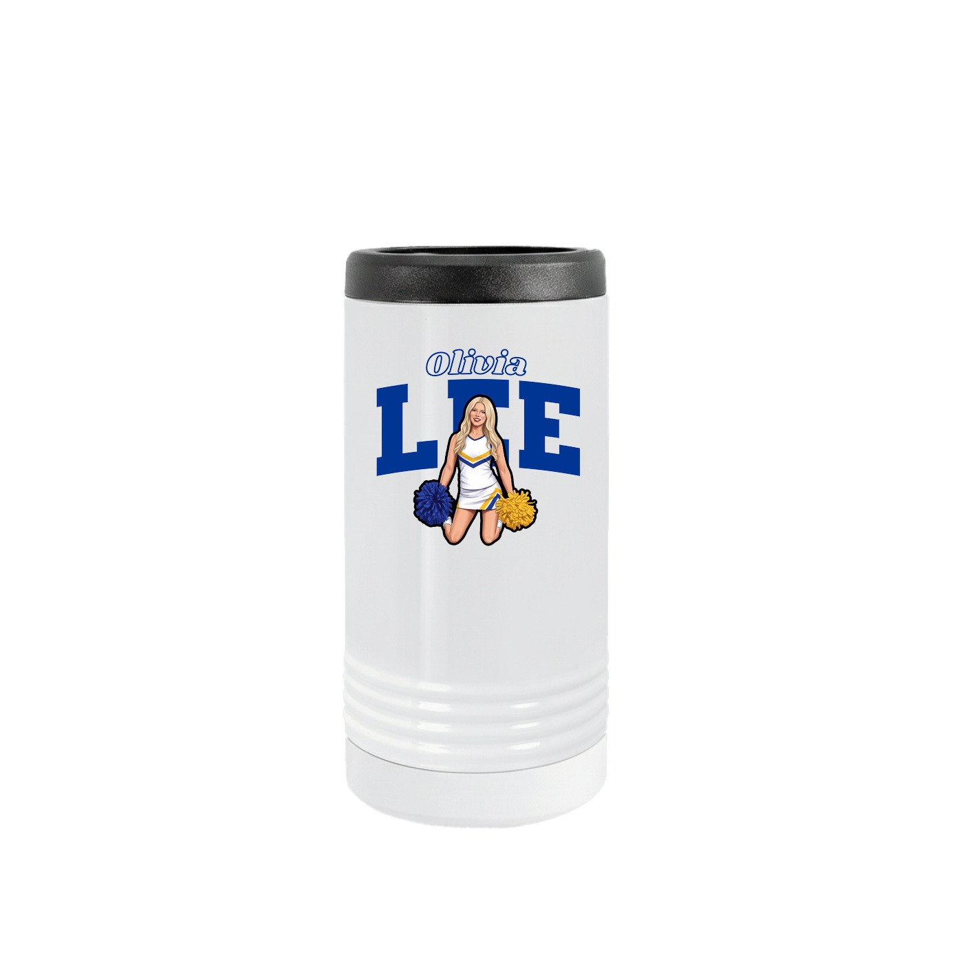 Slim Beverage Holder — Name Arch in White