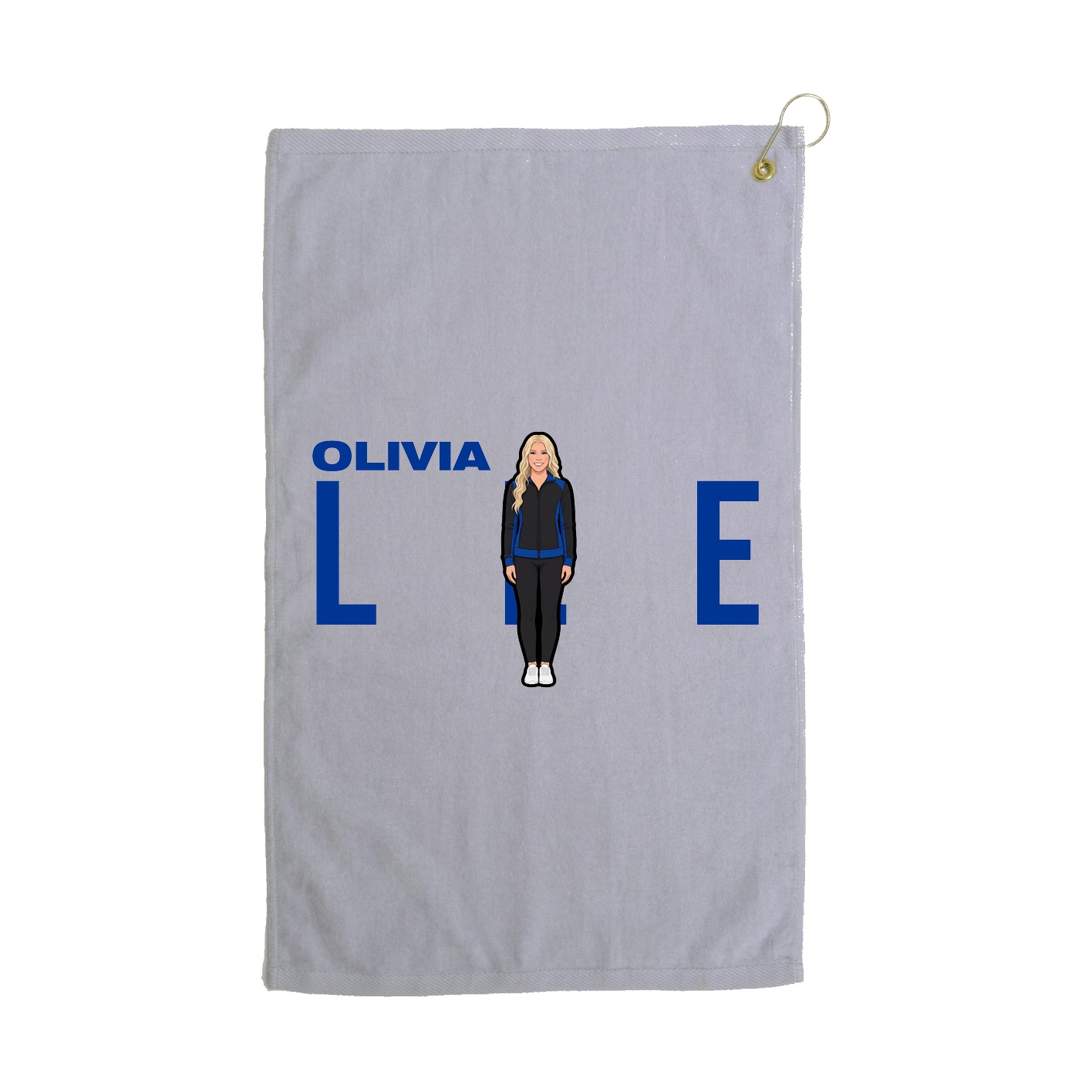 Golf Towel — Player Name in Grey