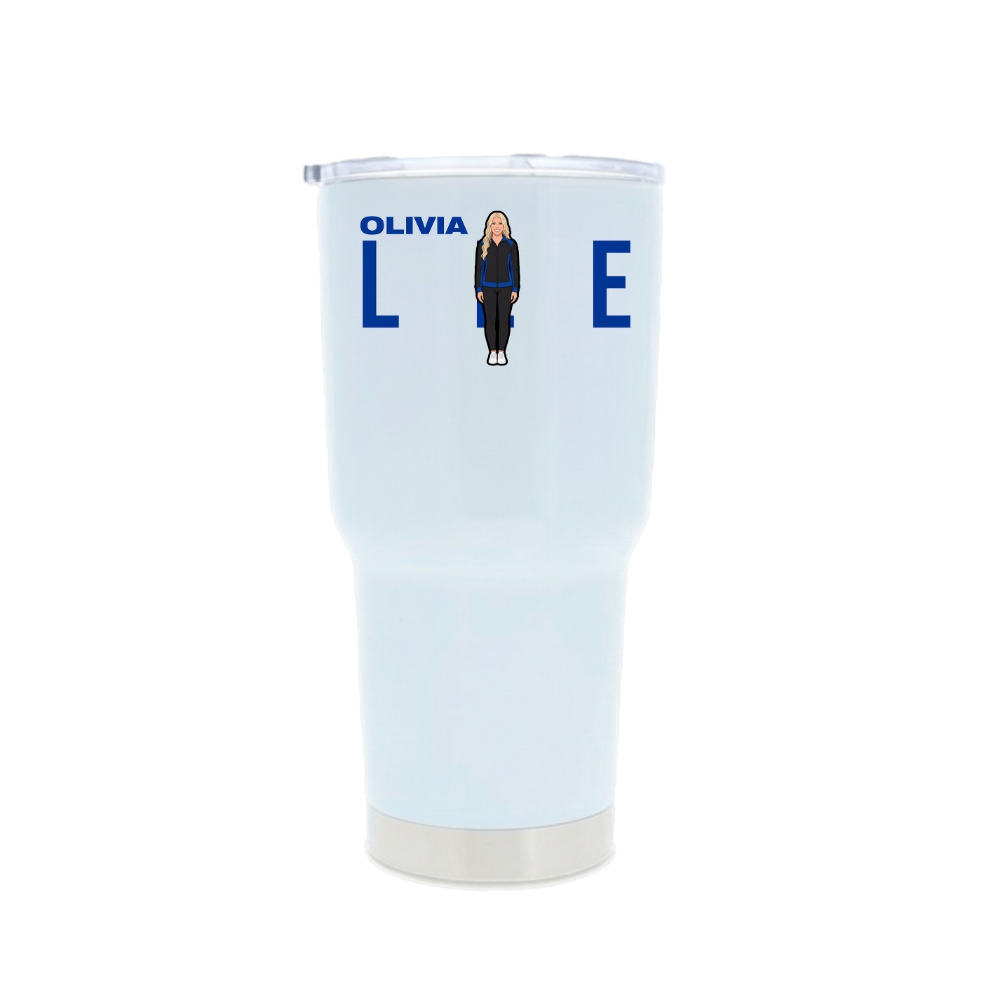 30oz Stainless Steel Tumbler — Player Name in White