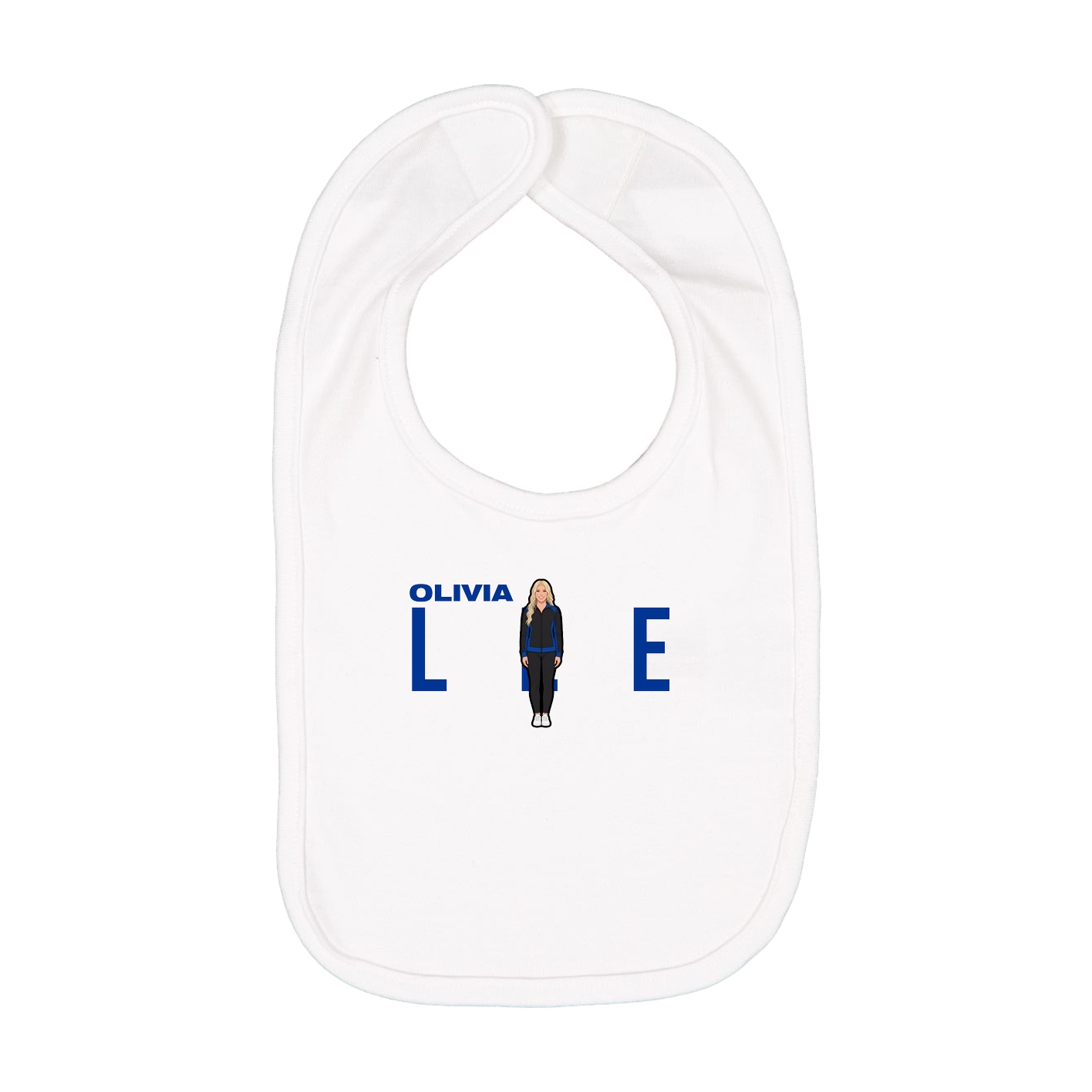 Infant Bib — Player Name in White