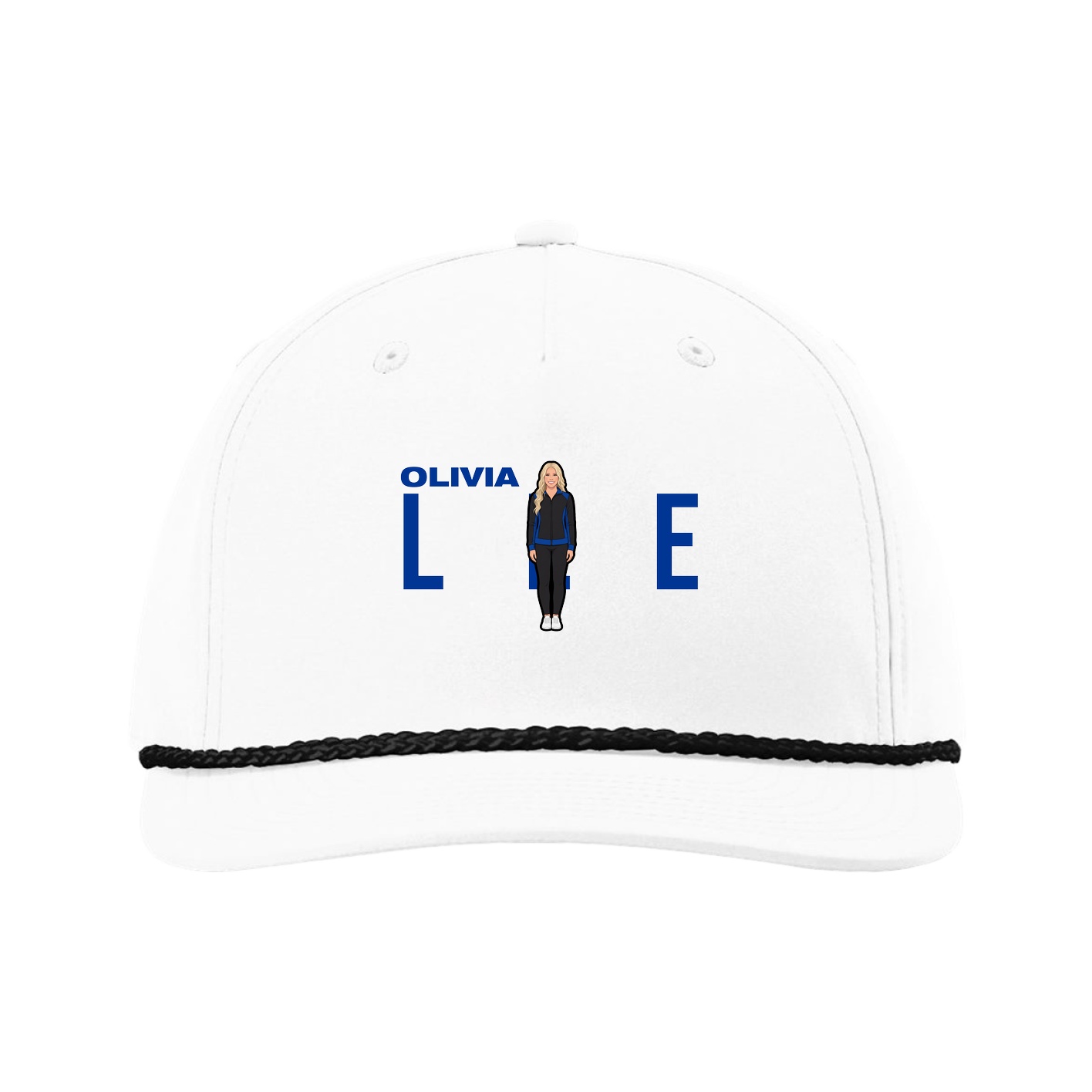 Five-Panel Classic Rope Cap — Player Name in White