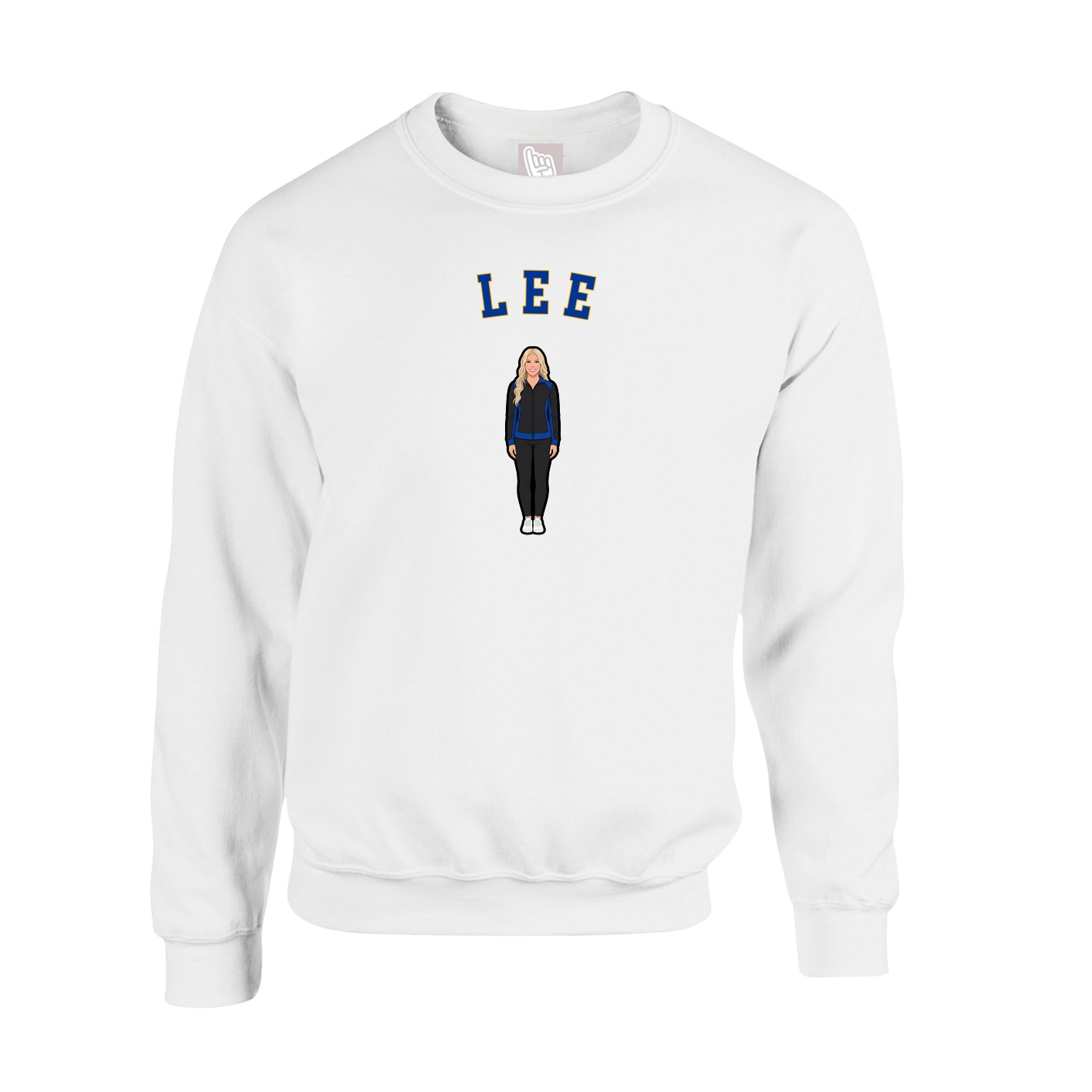 Fleece Crew — Shirsey Arch in White